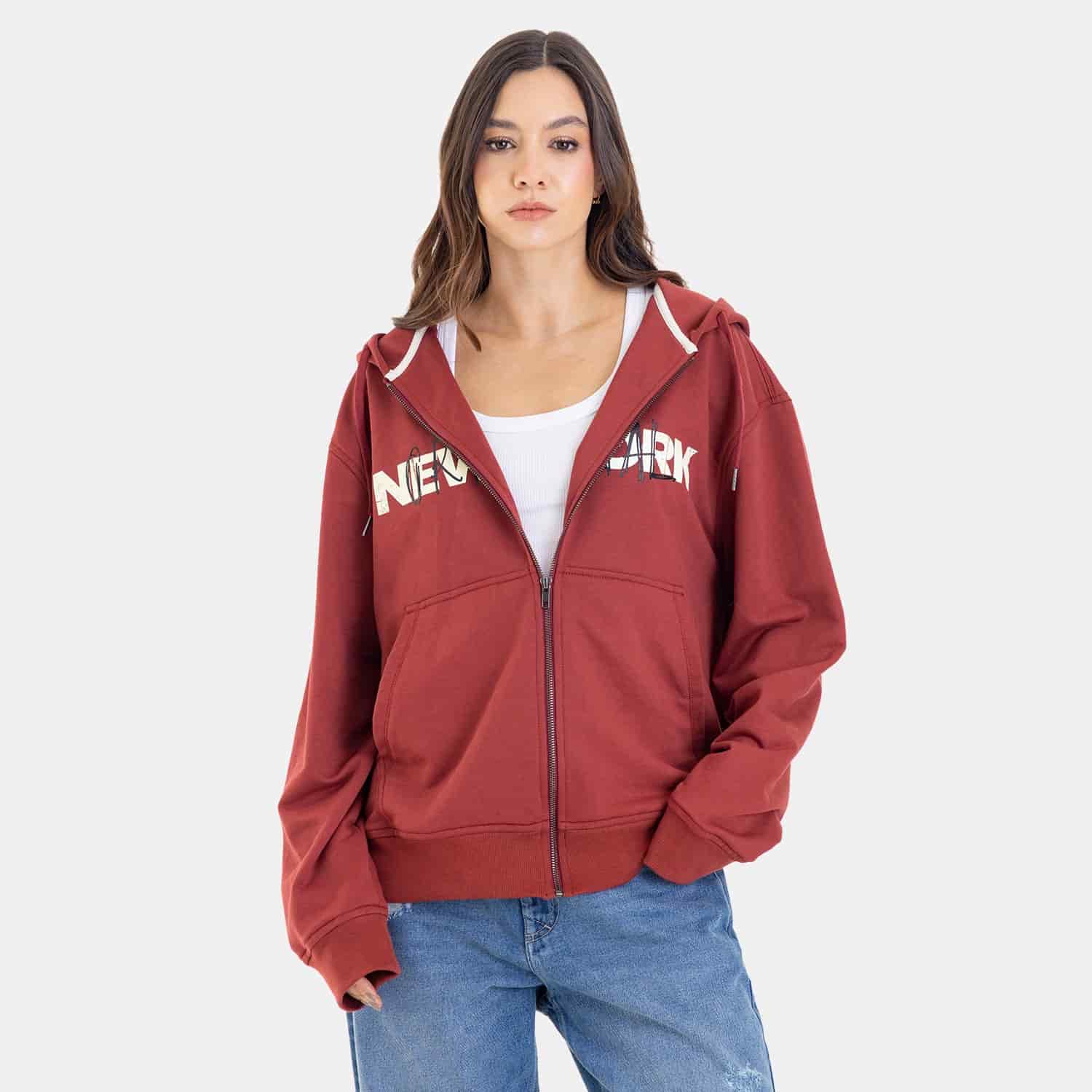 Zip Hoodie Regular Fit Red - miniatura 6