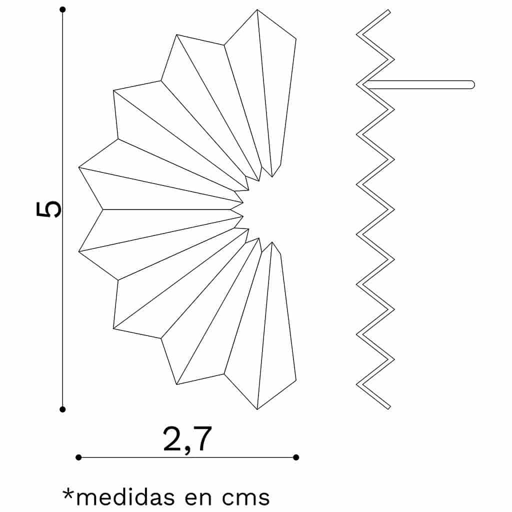 ARETES ABANICOS MEDIANOS PLATEADOS - miniatura 3