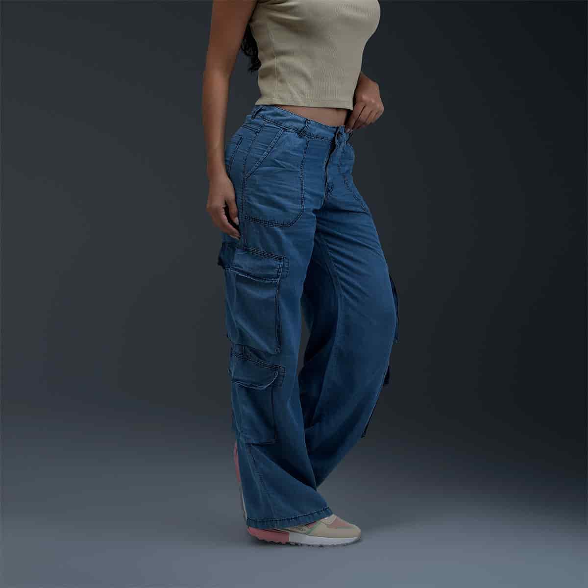 Jeans Cargo Azul Mujer - miniatura 3