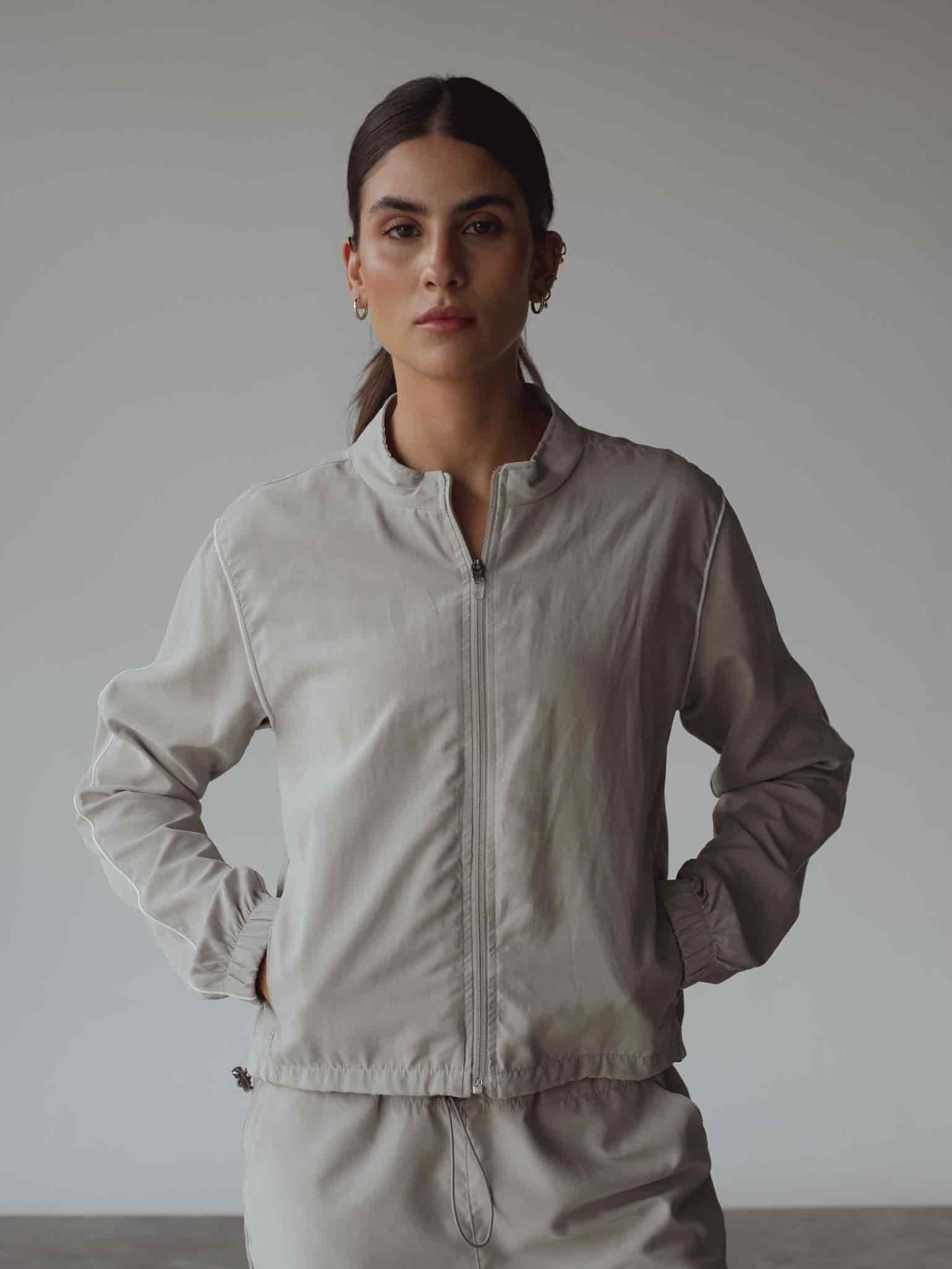 LINE WINDBREAKER JACKET - GRAY & WHITE - miniatura 8