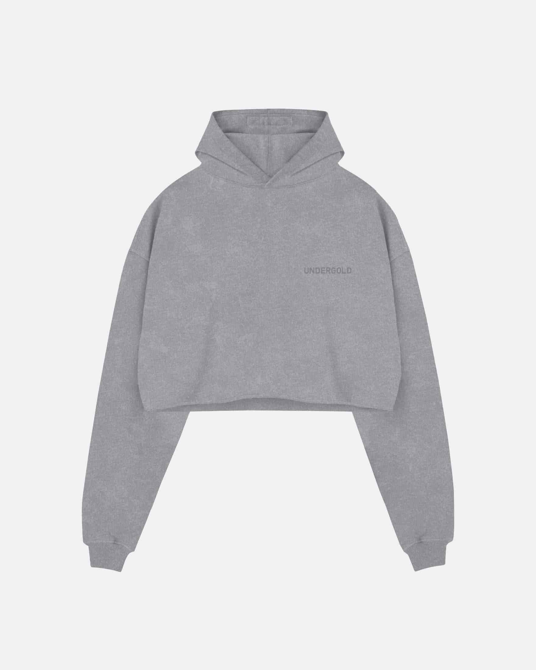 Line Logo Cropped Hoodie Washed Gray - miniatura 3