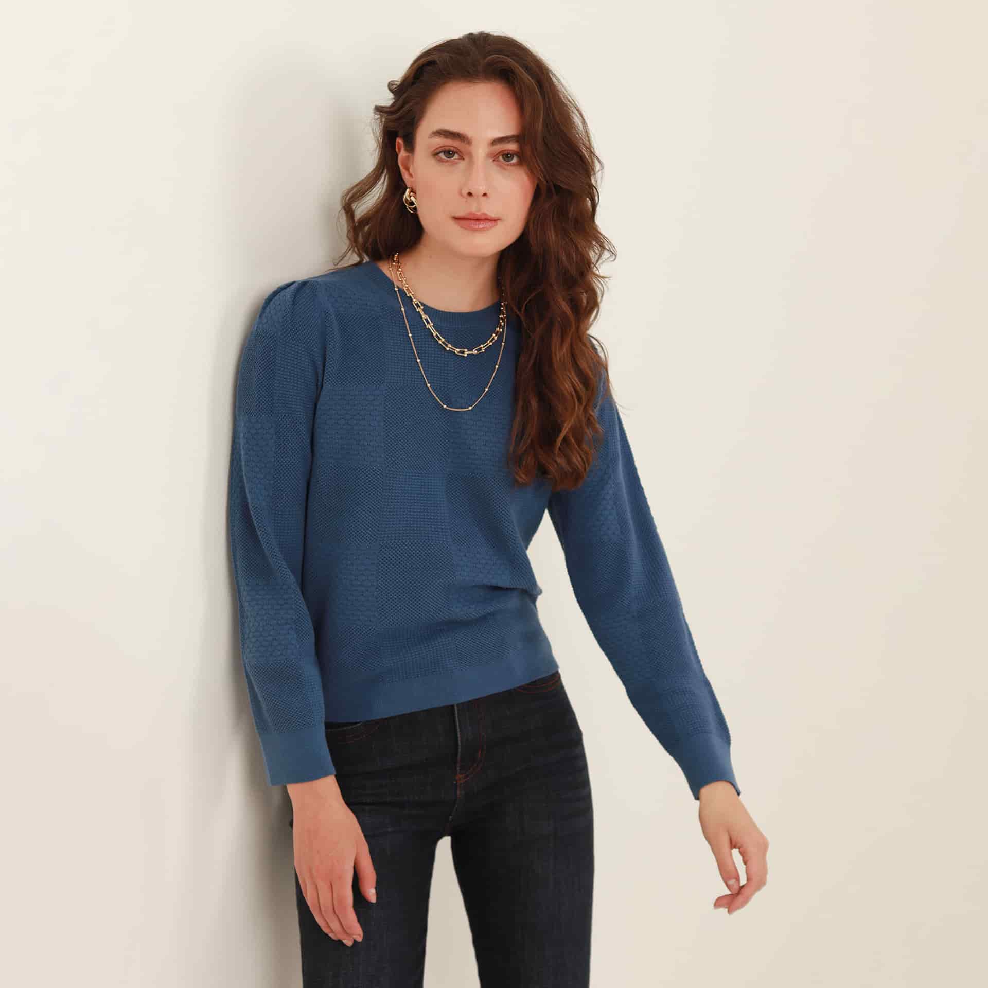 Sweater cuello redondo manga larga en jacquard - miniatura 7
