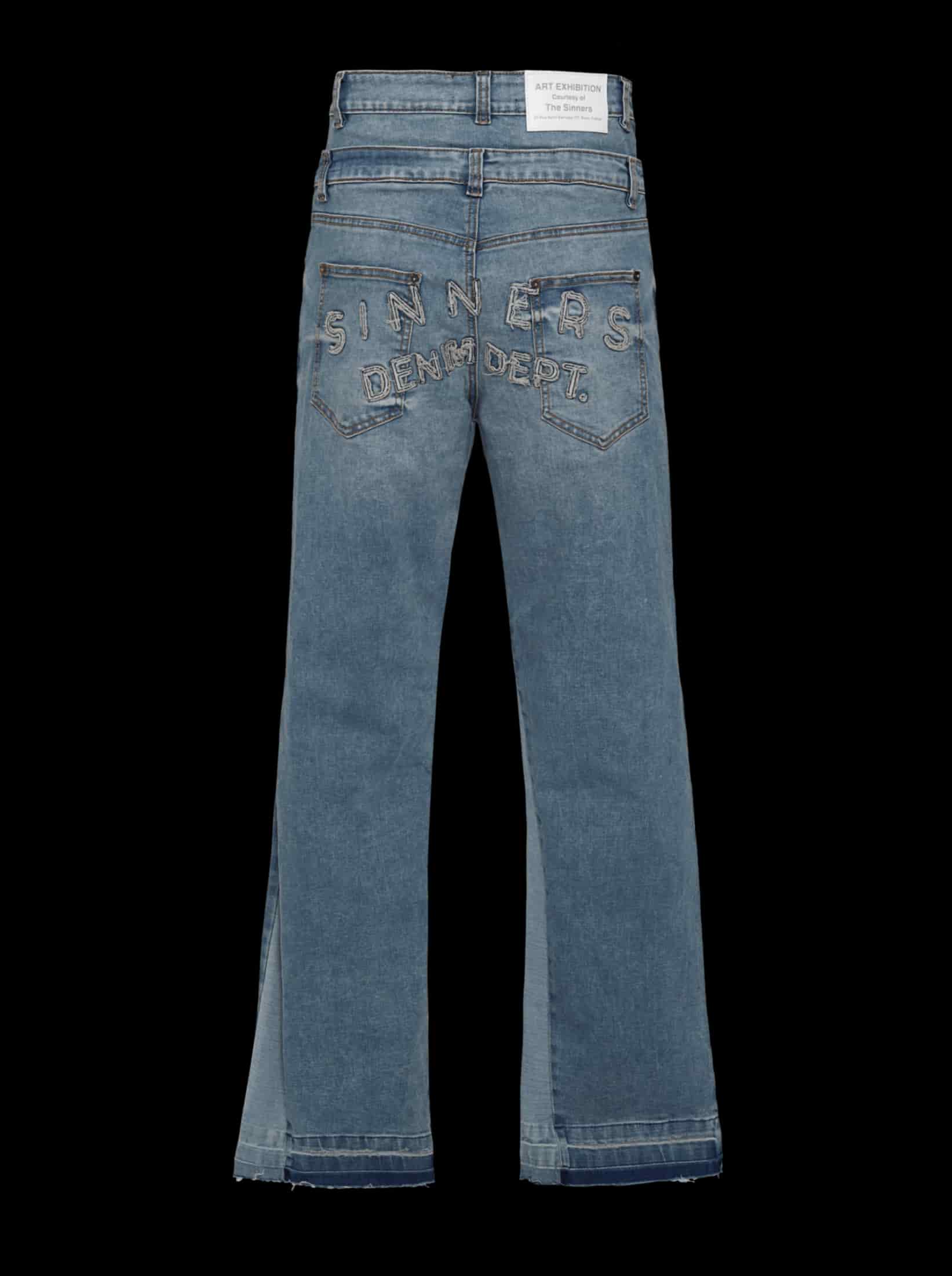 DOUBLE BLUE FLARED JEANS - miniatura 2