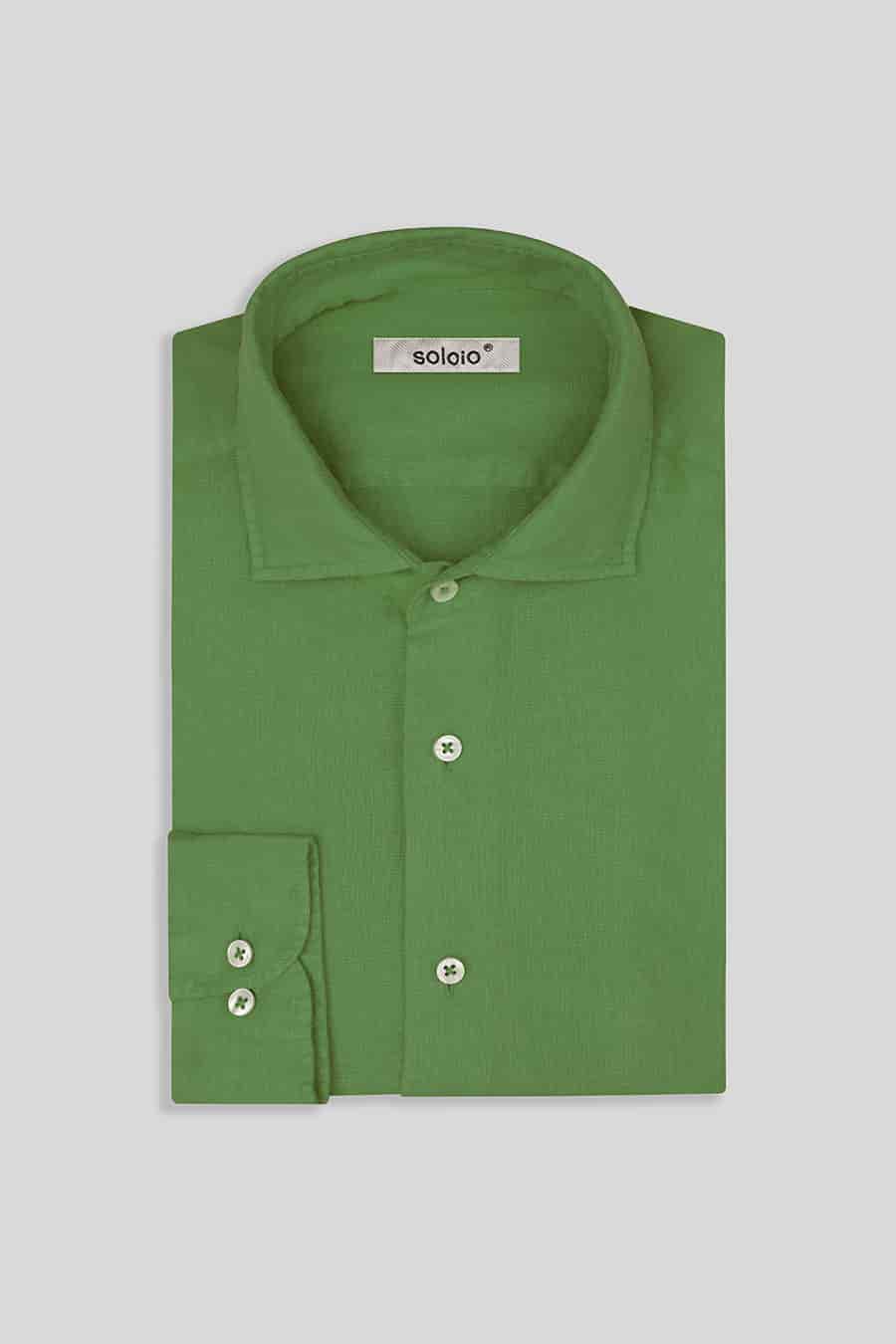 Men’s linen shirt forest green - miniatura 6