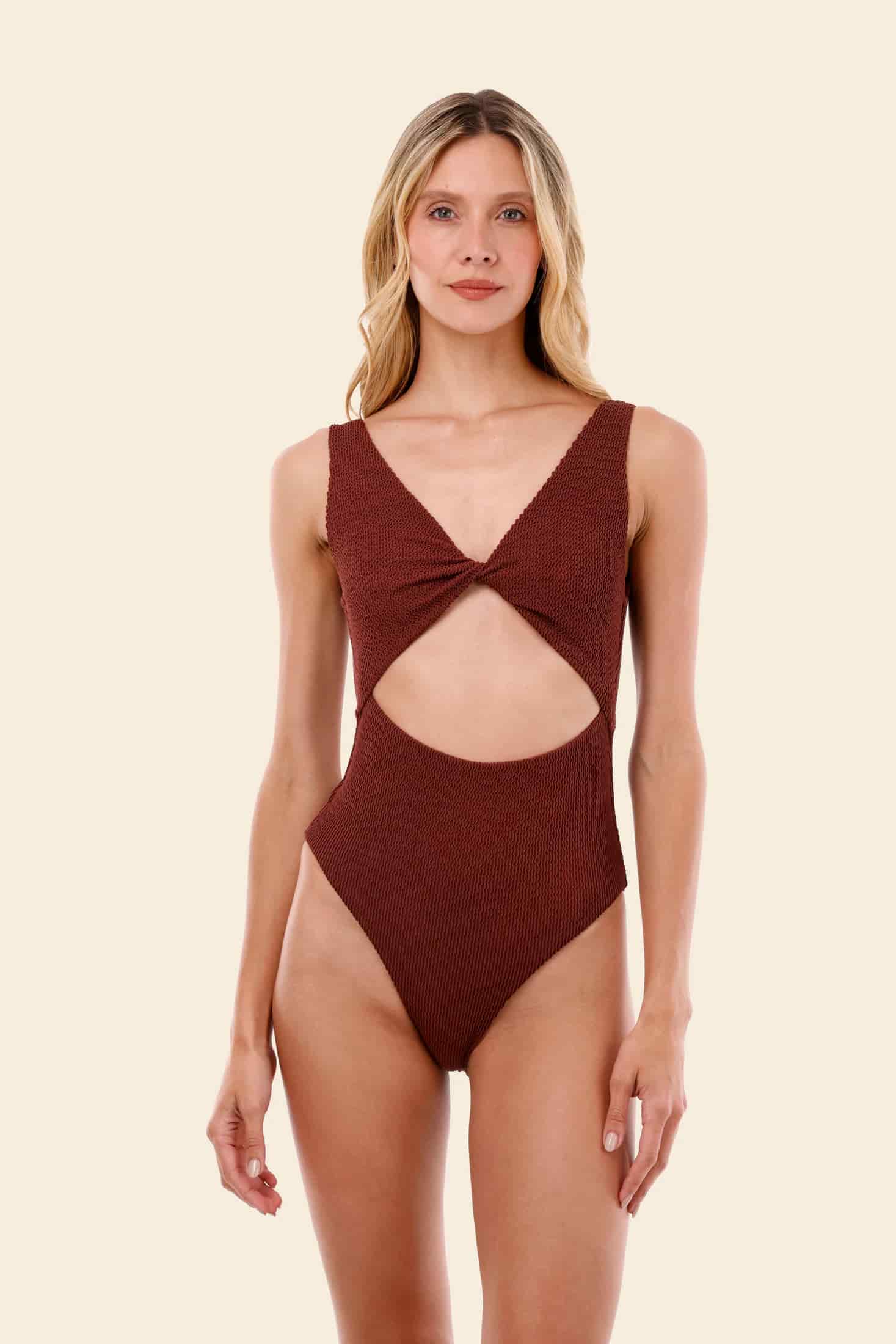 Textured Wave Barn Red Twix One Piece - miniatura 1