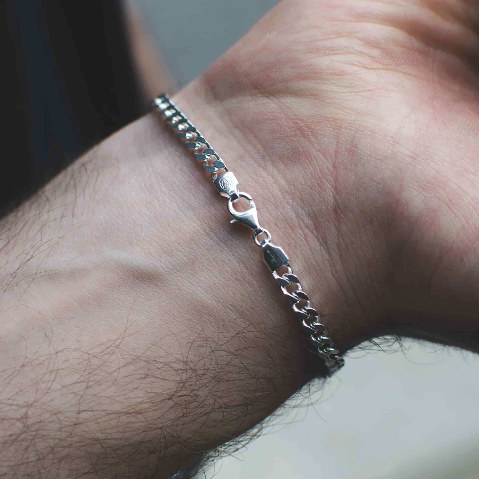 Pulsera Cubana 4mm Plata Ley 925 - miniatura 3