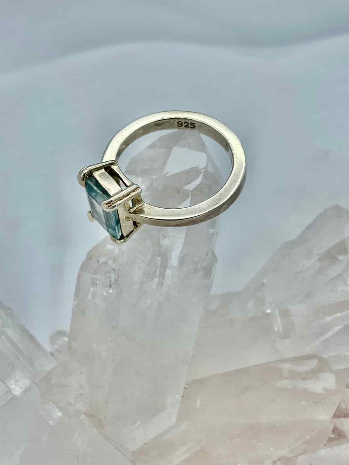 Anillo Aguamarina Rectangular - miniatura 2