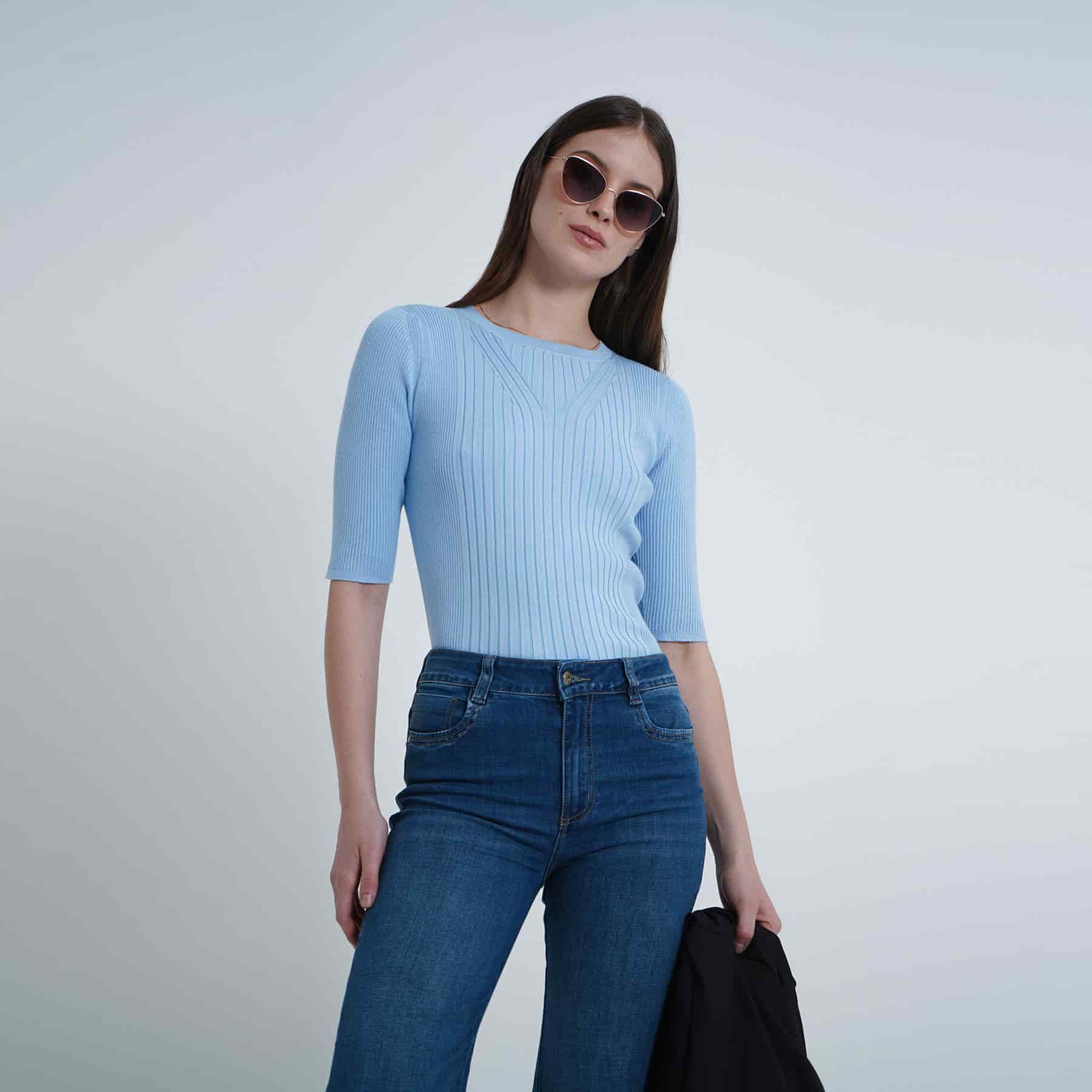 Sweater Cuello Redondo Manga Corta - miniatura 10