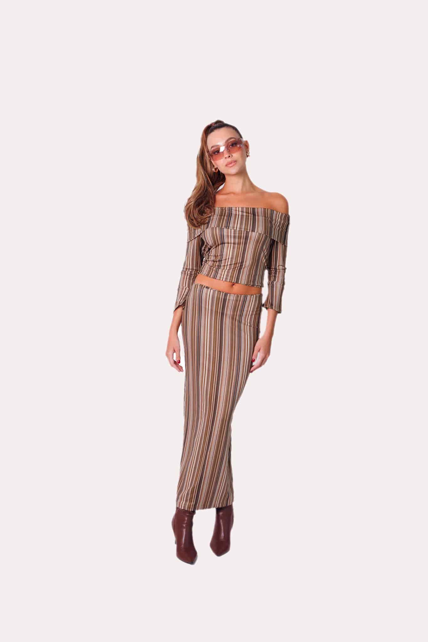 Off Shoulder Top In Desert Burn - miniatura 1