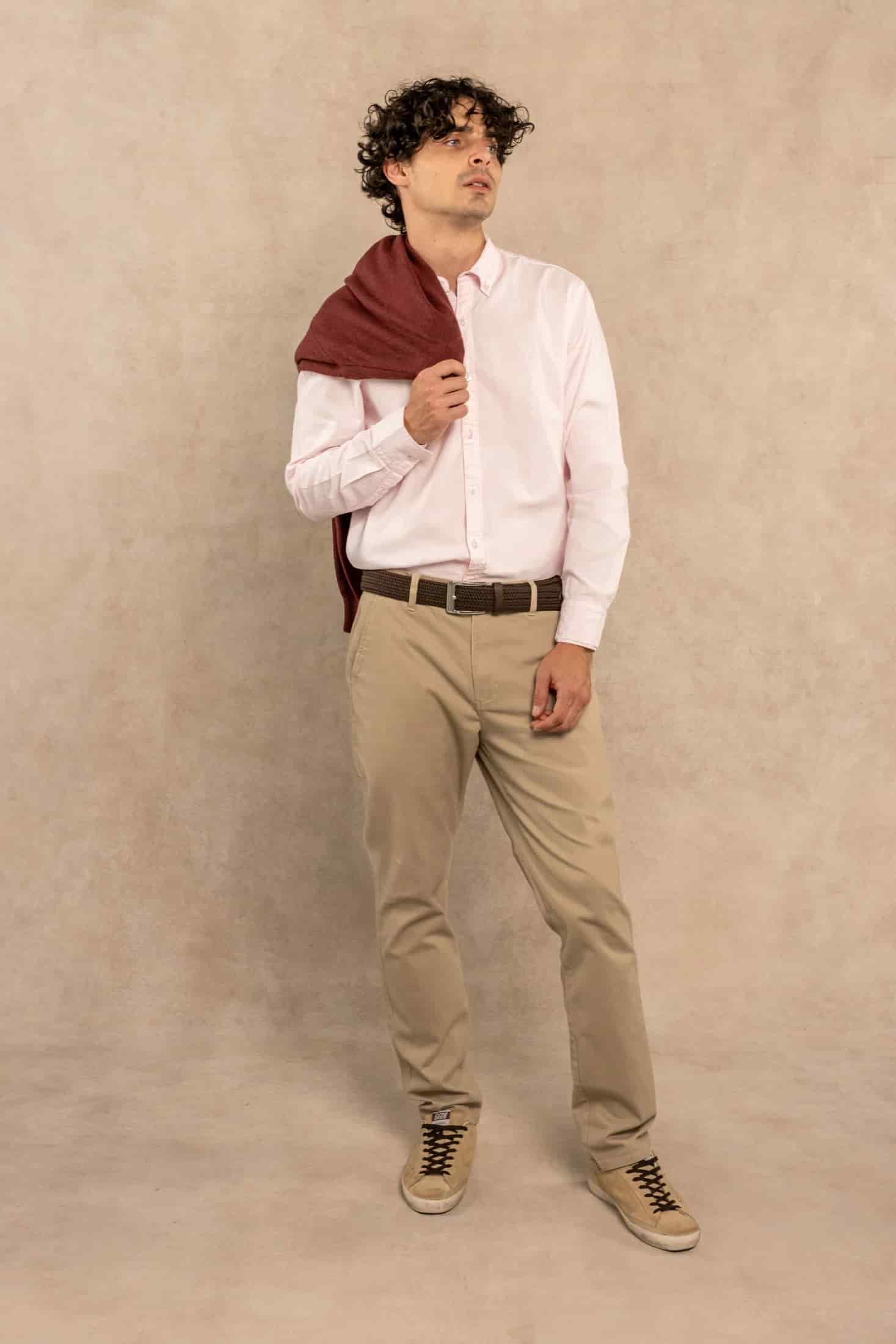 Camisa Antimanchas Oxford Pink Logo Contraste - miniatura 2