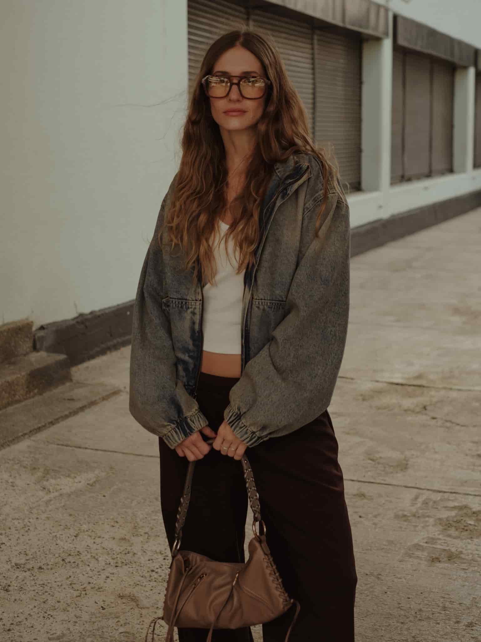 DENIM BOMBER JACKET - SUNBLEACHED - miniatura 1