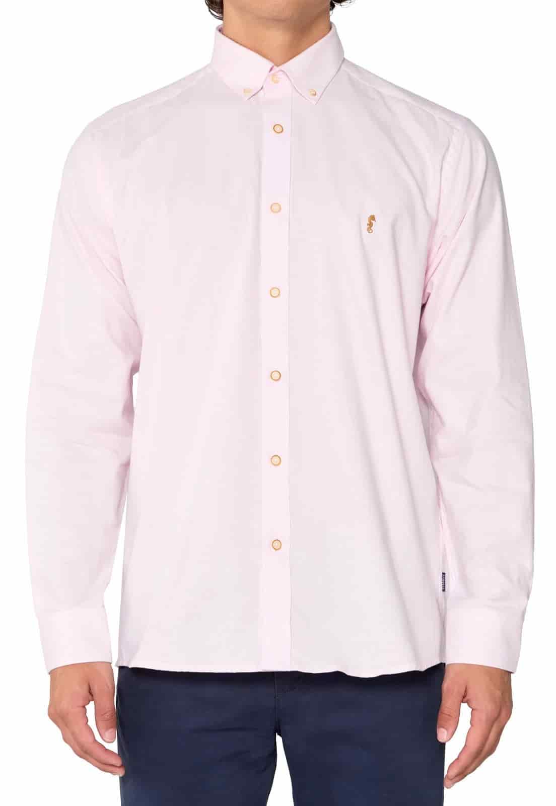 Camisa Manga Larga Oxford Premium Rosada - miniatura 4