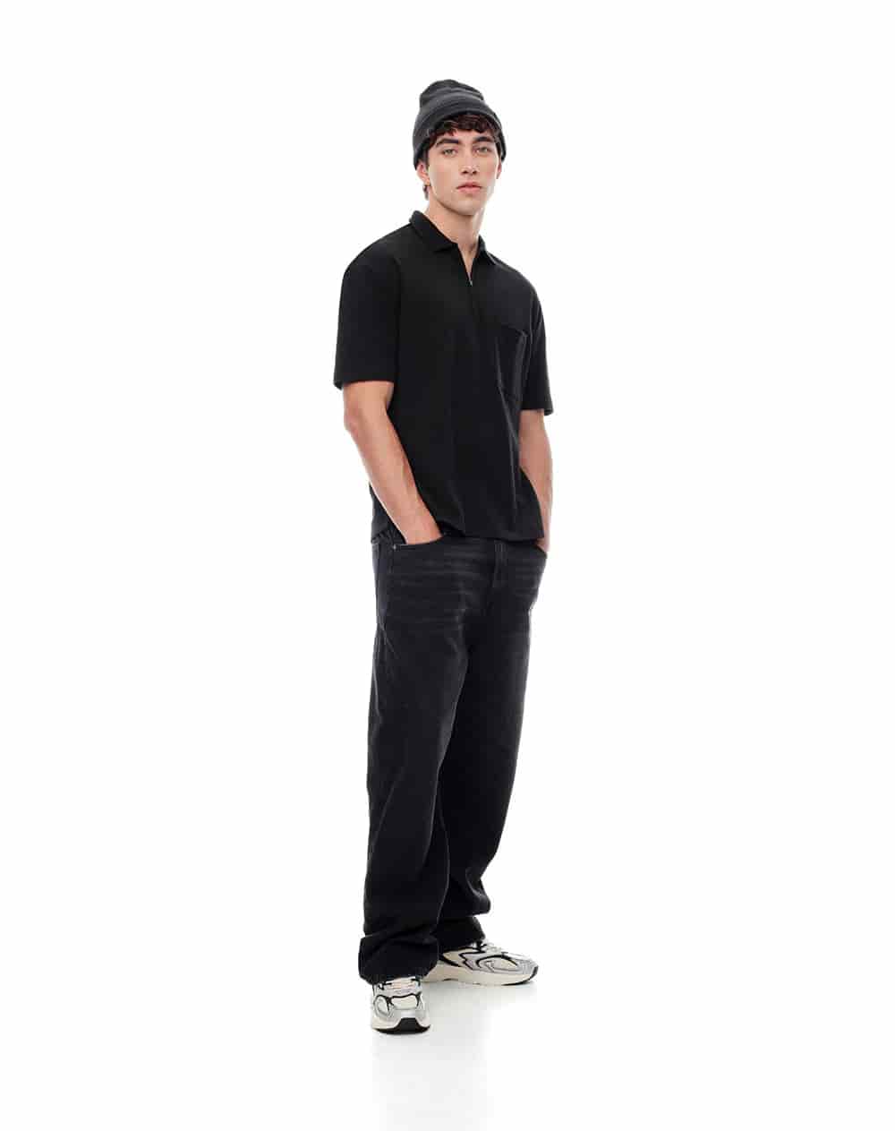 Polo regular algodón negra hombre - miniatura 5