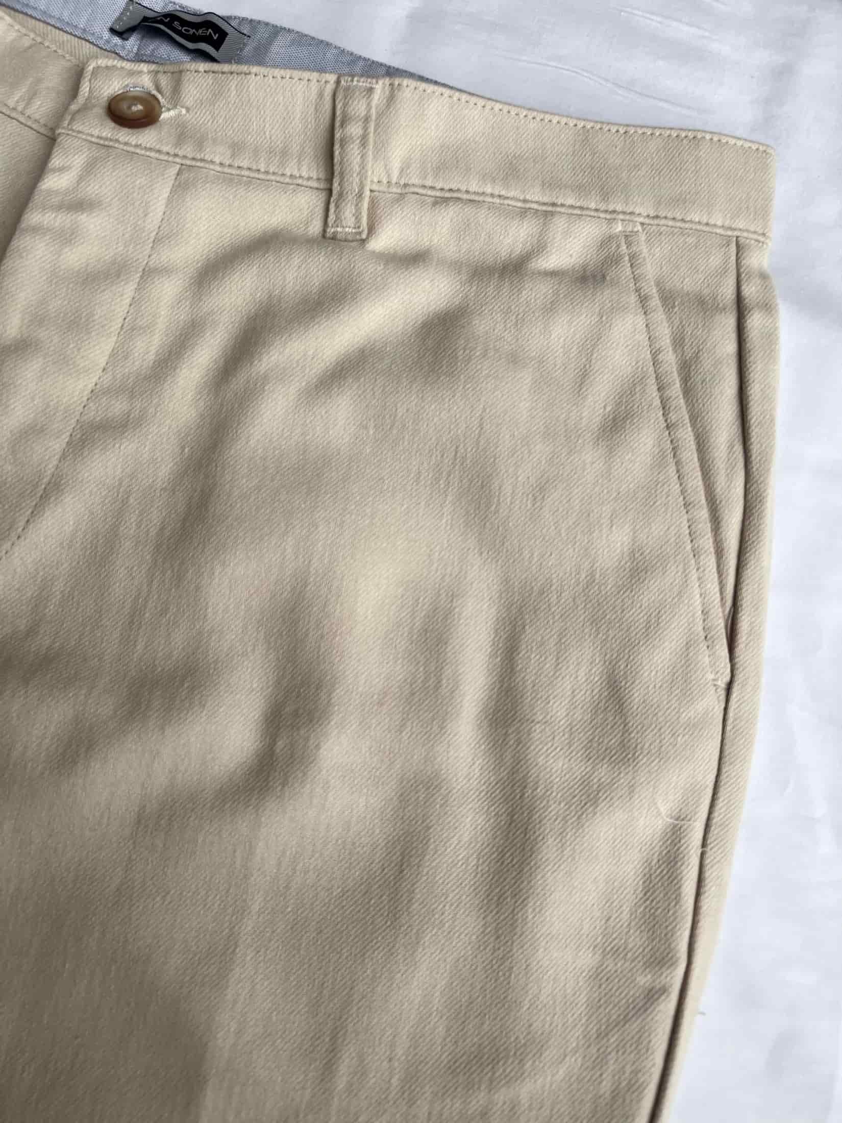 Pantalón Clásico Beige en Lino y Algodón - miniatura 3