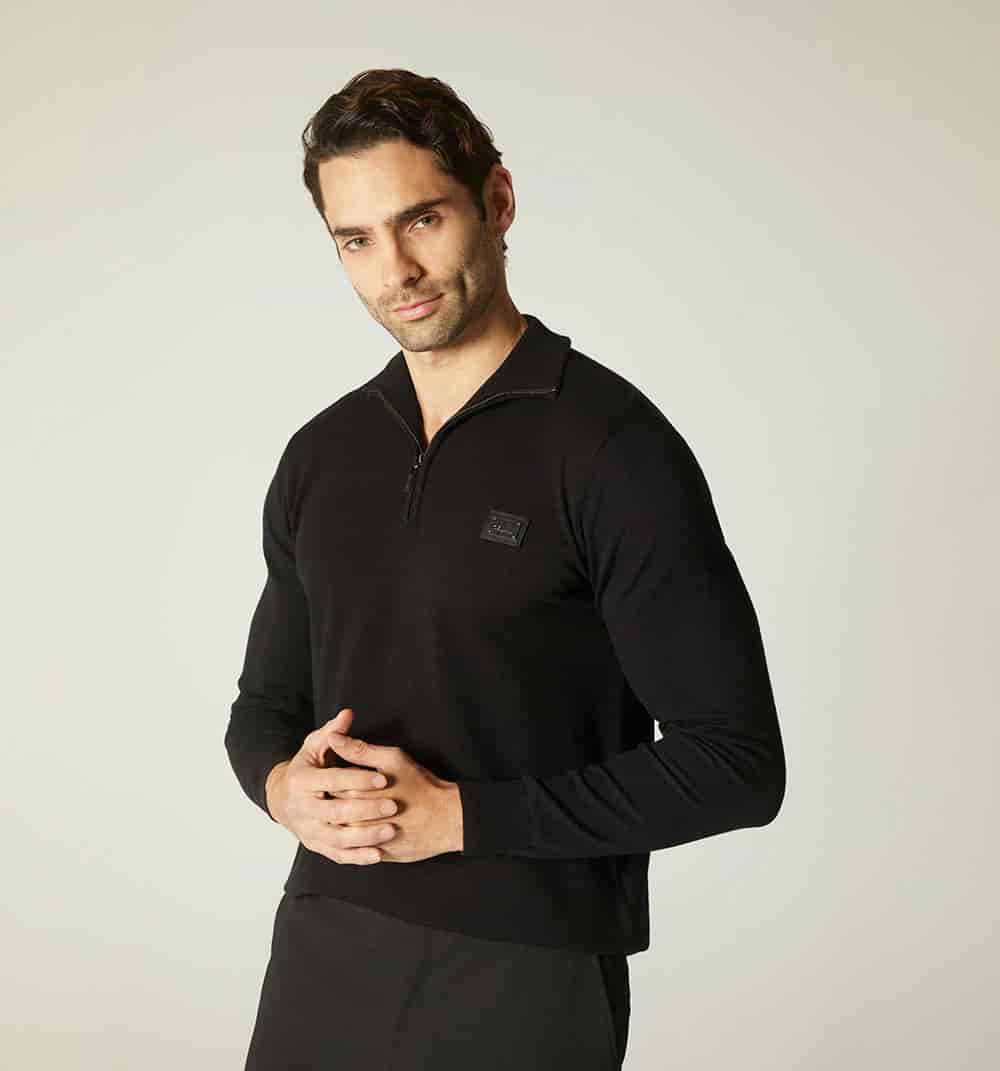 Buzo para hombre con placa cuello alto con cierre - miniatura 3