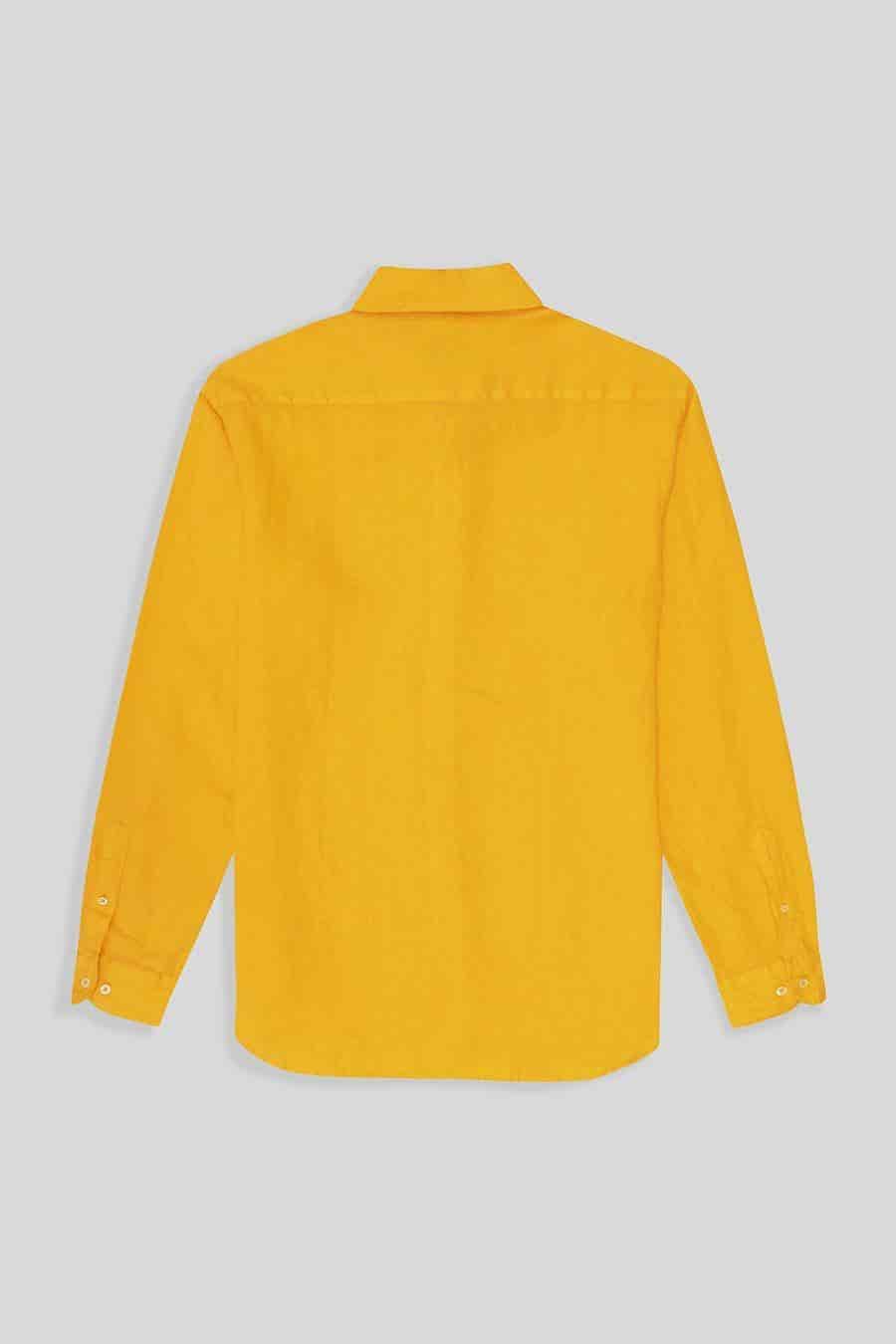 Men's linen shirt yellow fruit basic - miniatura 3