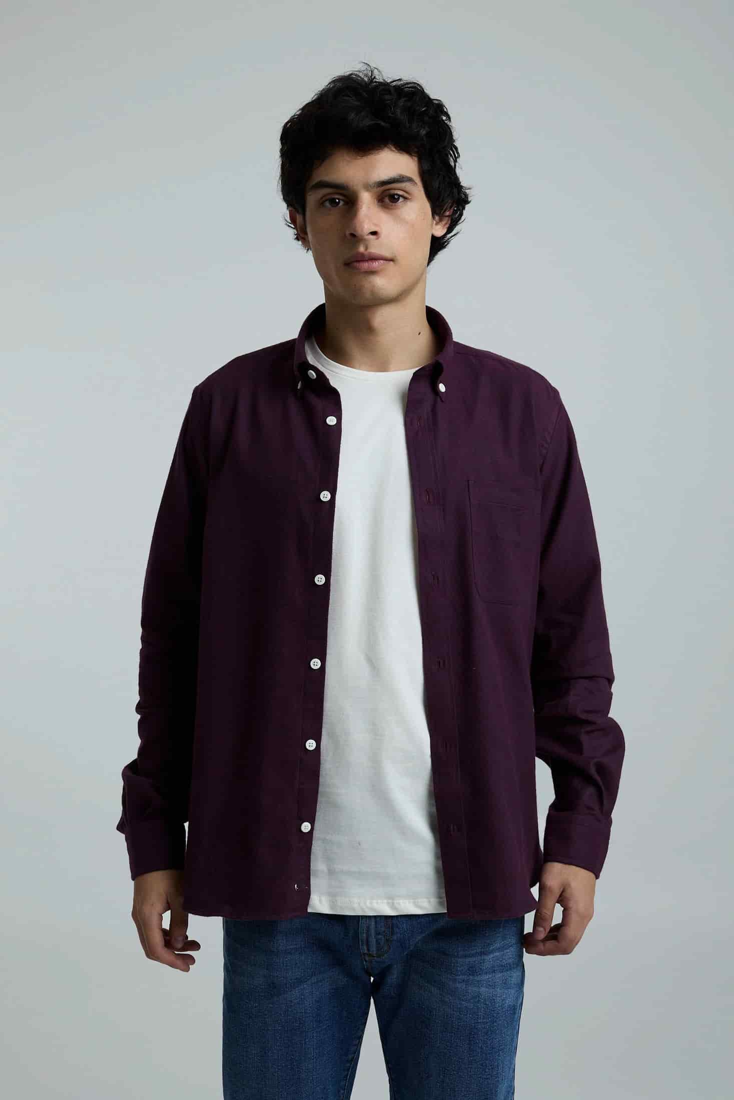 Camisa twill vinotinto - miniatura 7