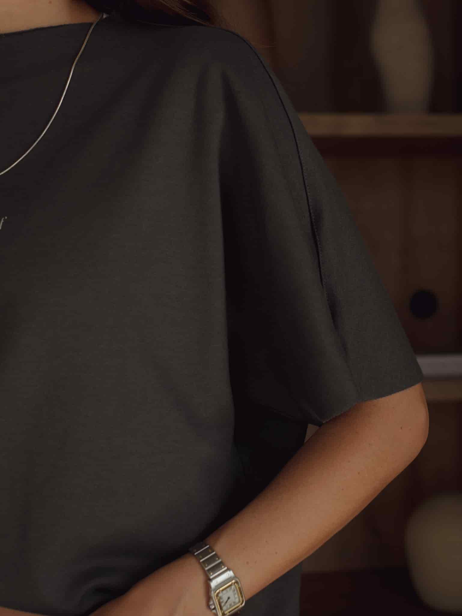 ONE HALF ROLLED SLEEVE T-SHIRT - GRAY - miniatura 4