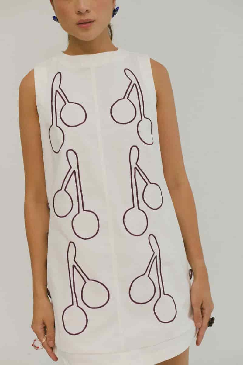 Vestido Anfitriona Cherries Crudo - miniatura 4