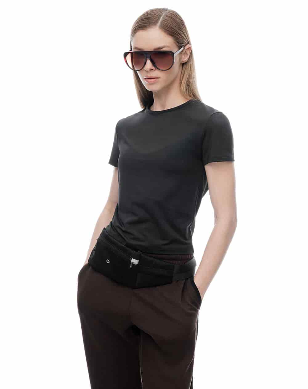 Camiseta deportiva secado rápido negra mujer - miniatura 2