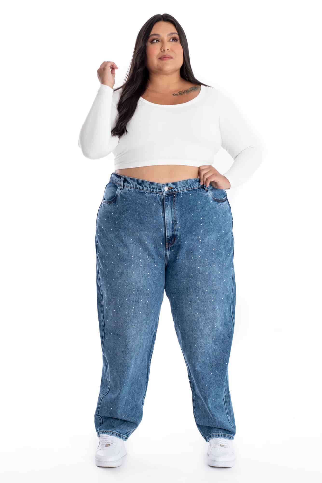 Jean Boyfriend Brillo Azul Medio 399 - miniatura 7