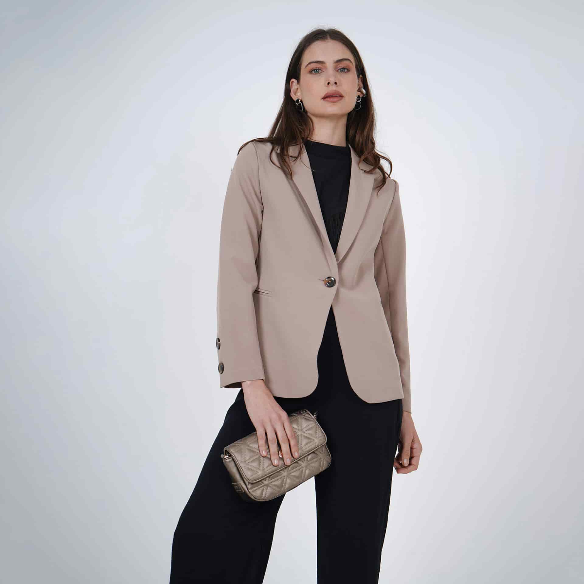 Chaqueta blazer básico con solapa y botones - miniatura 14