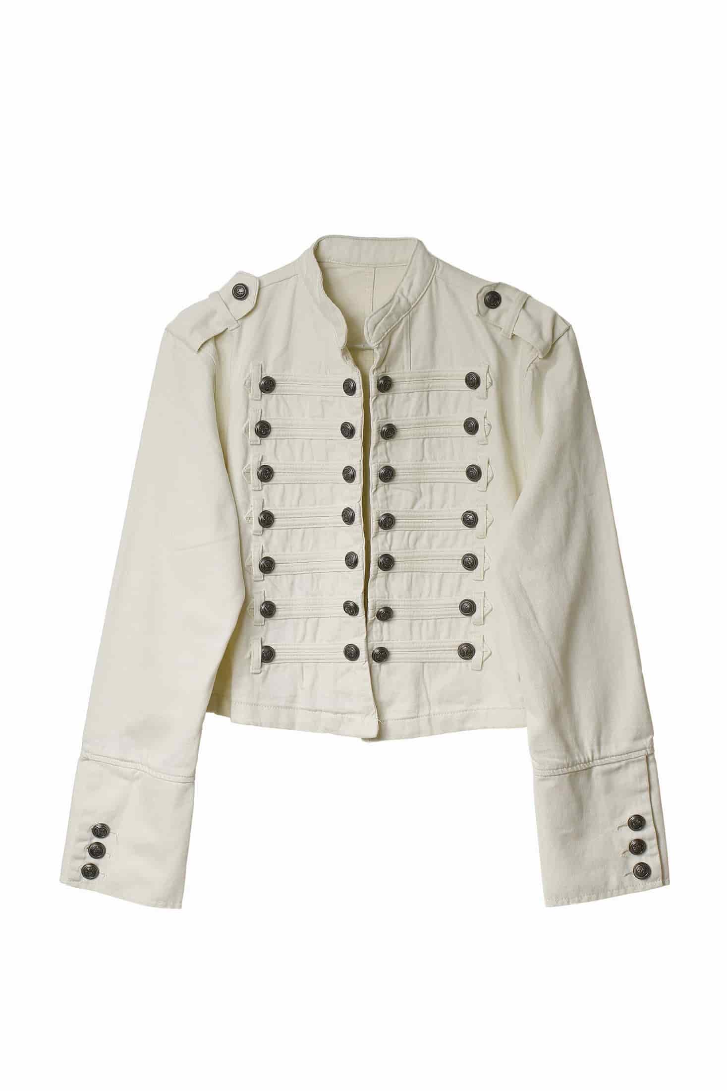 DENIM NAPOLEON JACKET, WHITE - miniatura 3