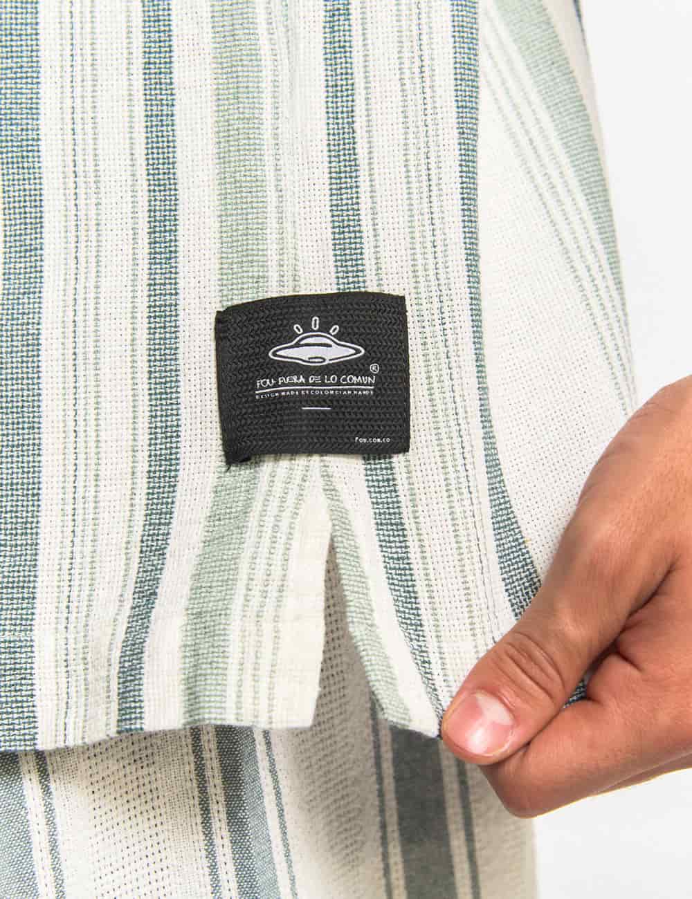 Camisa Cuello Sport manga corta Surf line crudo + verde Hombre - miniatura 10