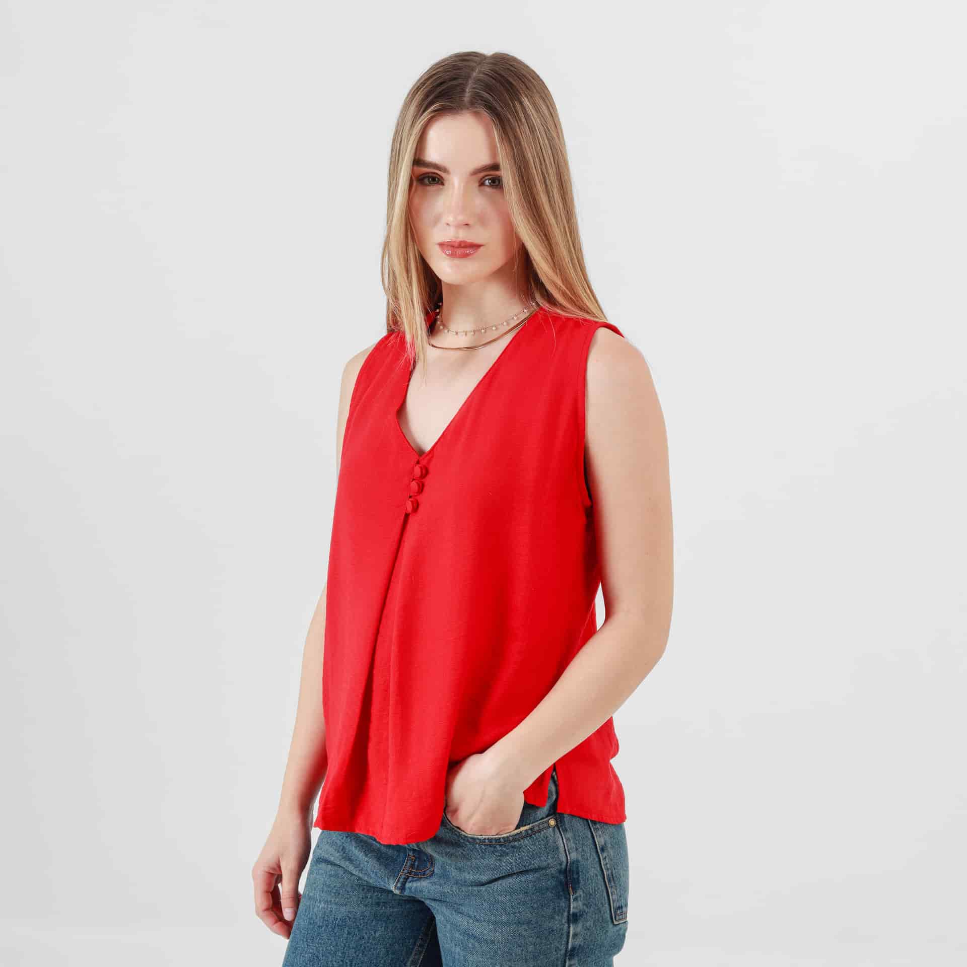 Blusa Cuello V Manga Sisa - miniatura 2
