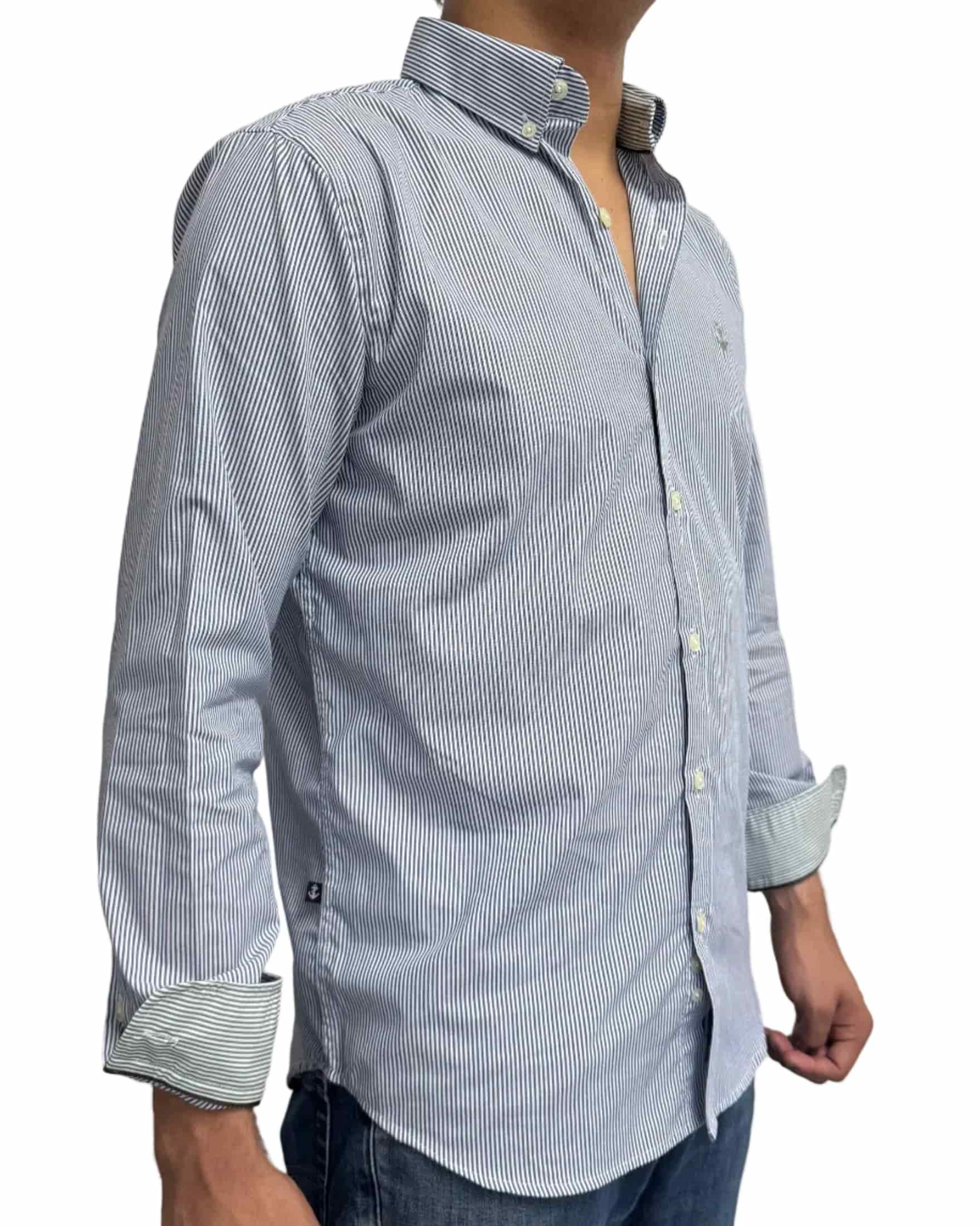 Camisa Rayas Delgadas Navy - miniatura 3