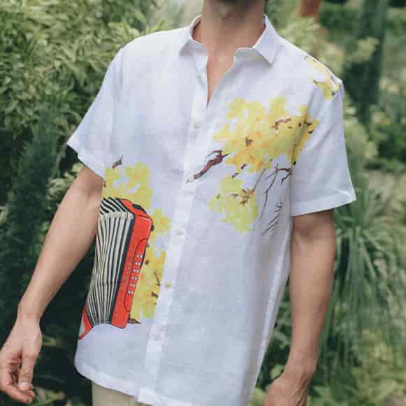 CAMISA MC 100% LINO ESTAMPADO VS HOMBRE - miniatura 3