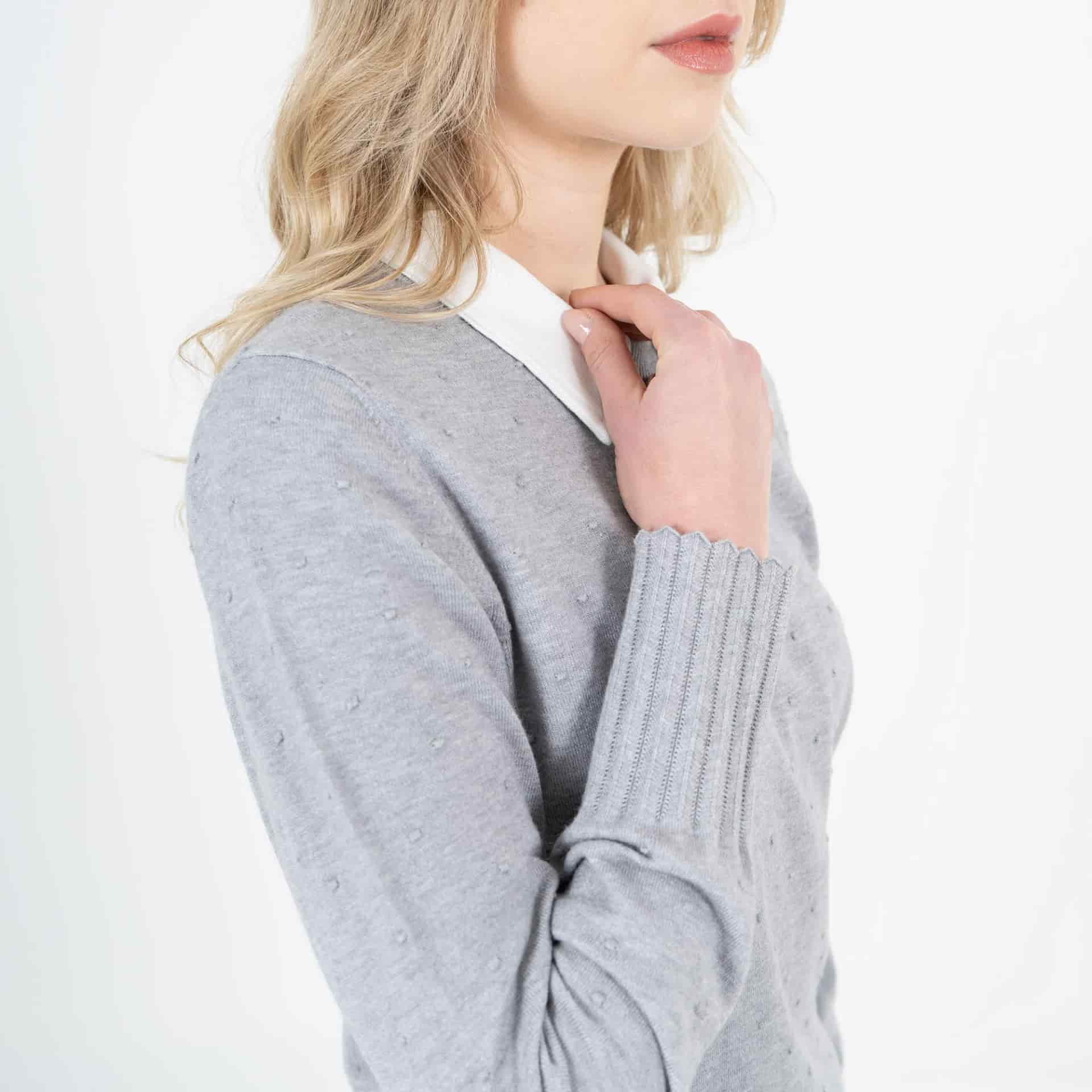 Sweater textura pepas cuello redondo manga larga - miniatura 10