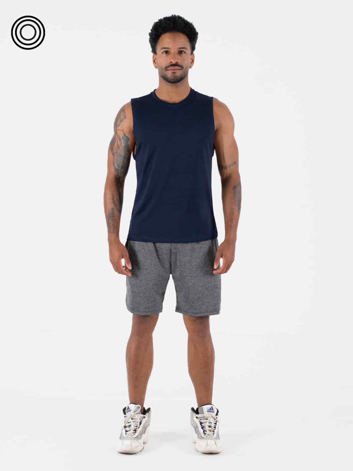 Camisilla hombre panal azul oscuro - miniatura 4