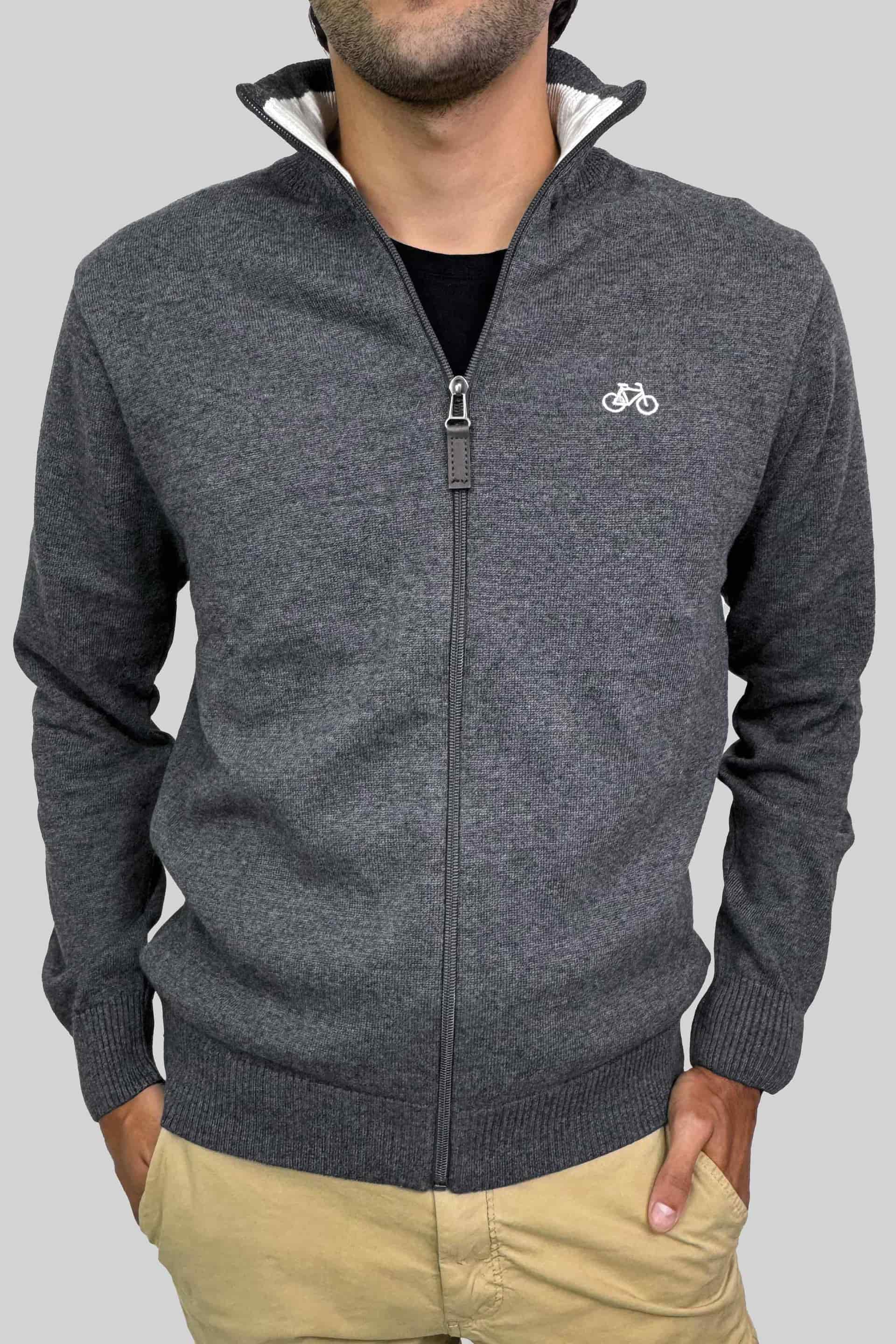 SACO FULL ZIP GRIS RATÓN - miniatura 1
