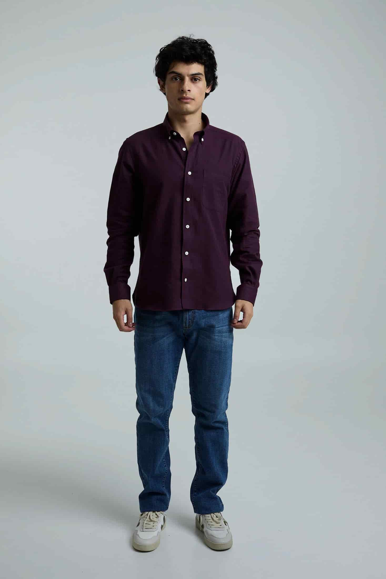 Camisa twill vinotinto - miniatura 8