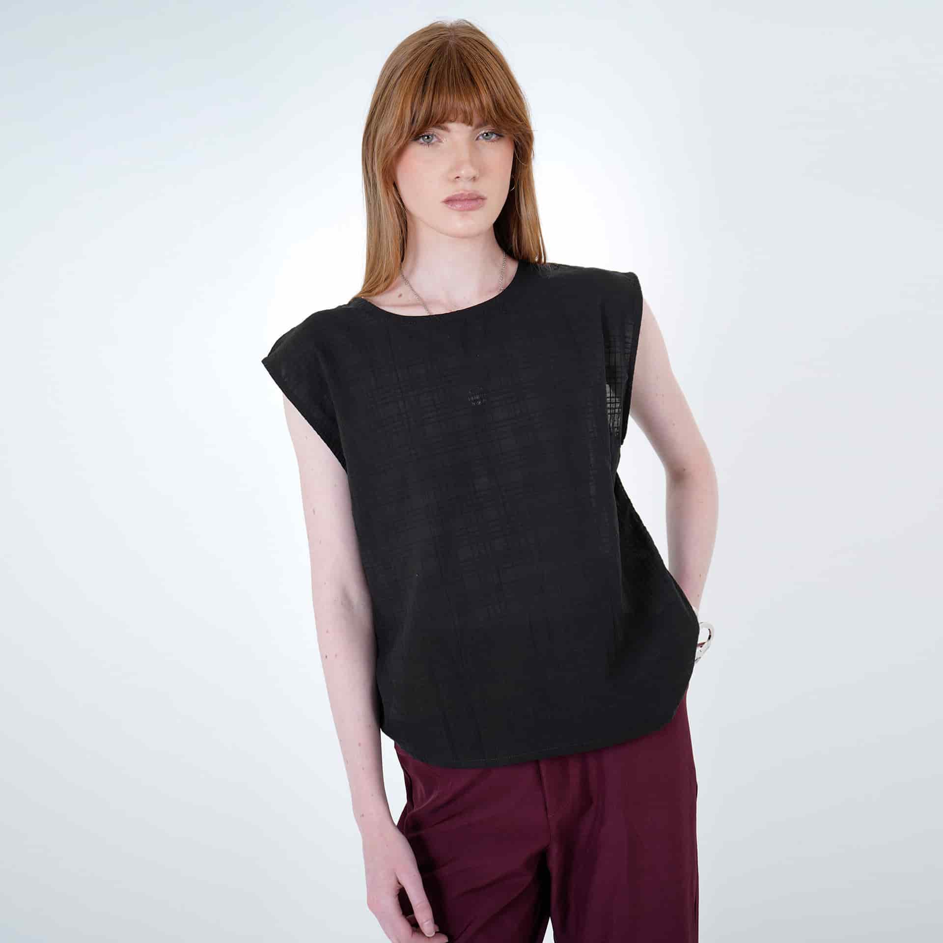 Blusa Cuello Redondo Manga Sisa - miniatura 1