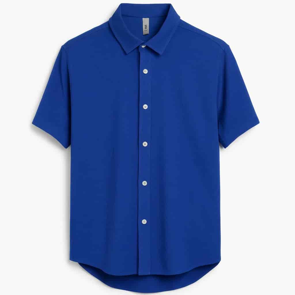 Camisa Cuello Clasico Azul Medio JO002 - miniatura 2