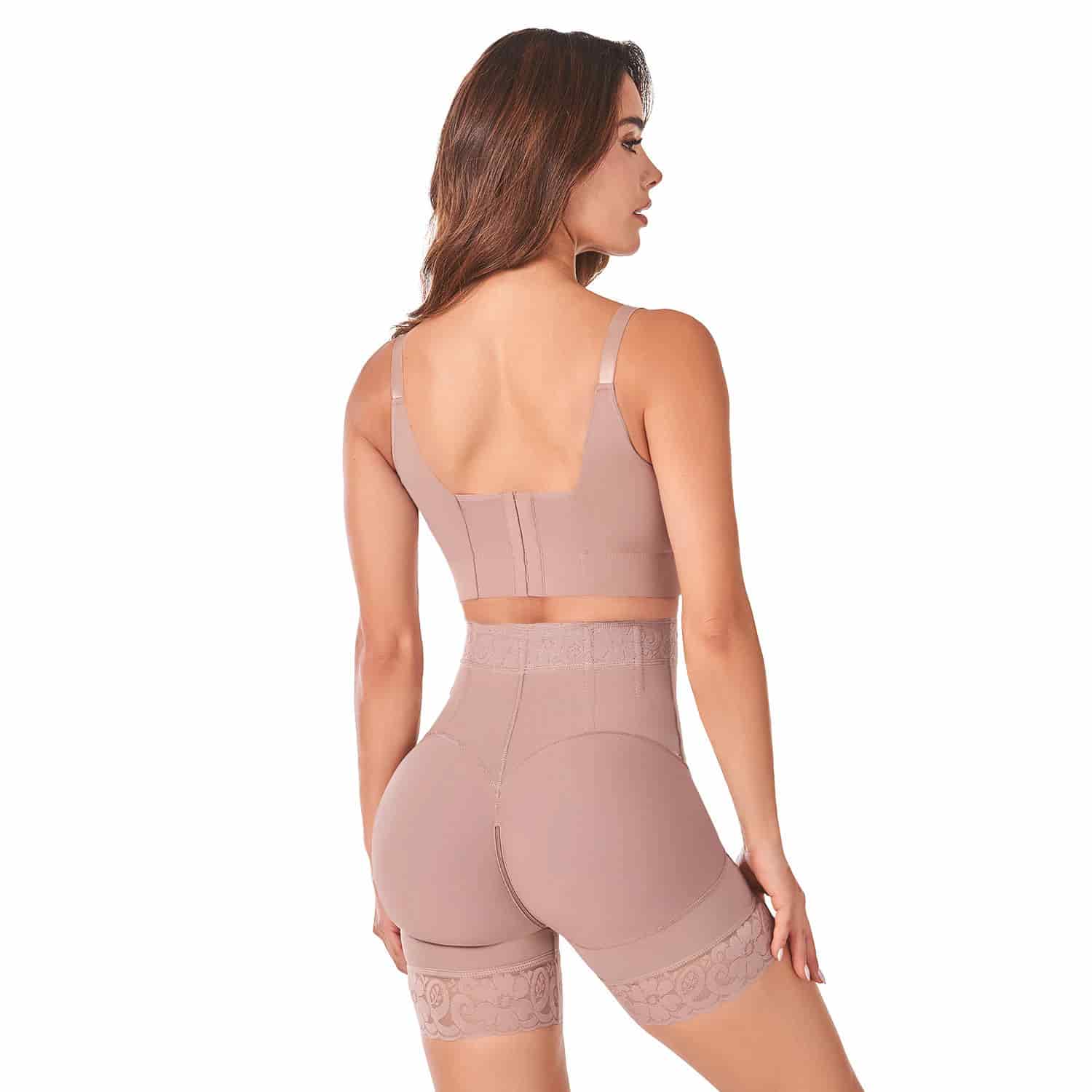 Short Alto Levanta Cola Broches Reloj de Arena Mujer - miniatura 3