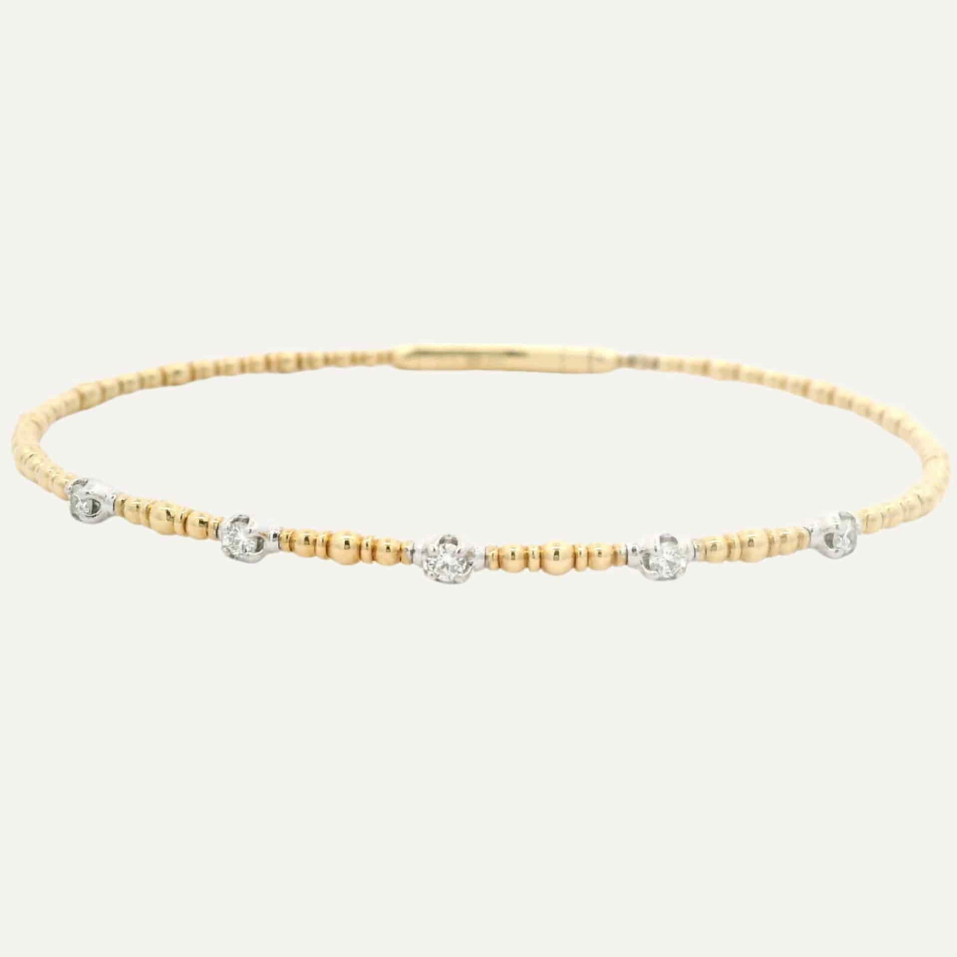 Pulsera Bangle dots cinco biseles uña 14K - miniatura 2