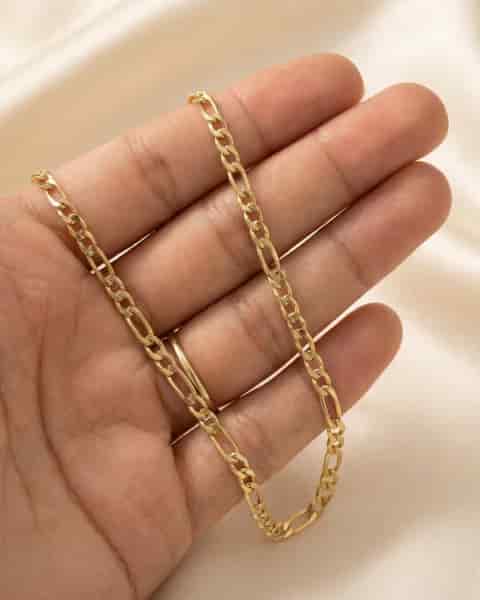 Cadena con Dije cruz y Zafiro azul Natural Oro 18k - miniatura 1