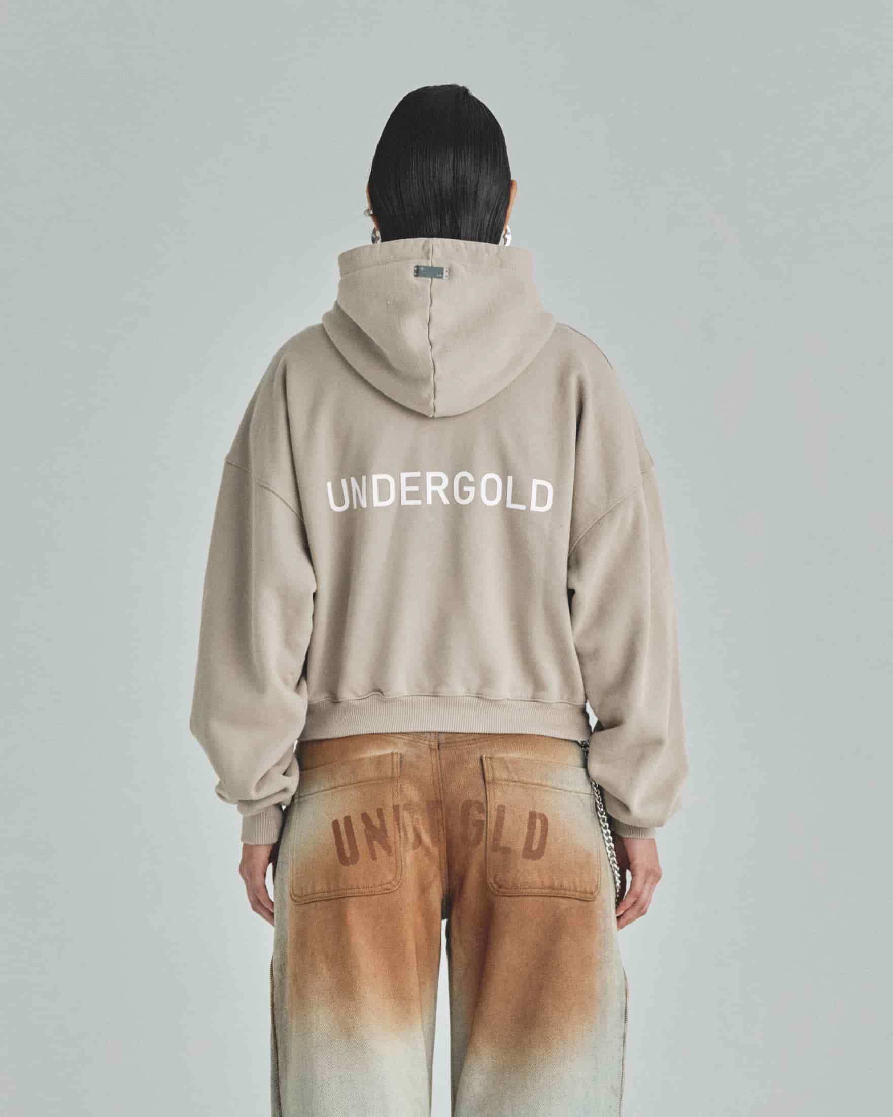 W Basics Undergold Boxy Fit Hoodie Cream - miniatura 7