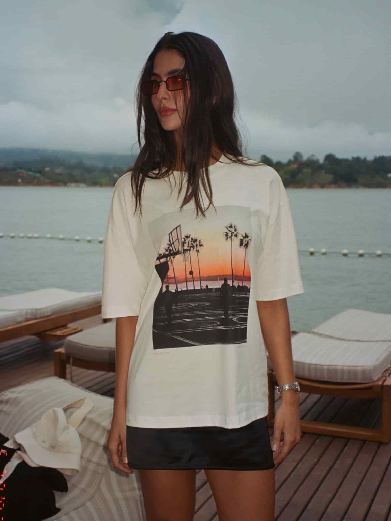 L.A. SUNSET PHOTOGRAPHY T-SHIRT - SOFT WHITE - miniatura 3