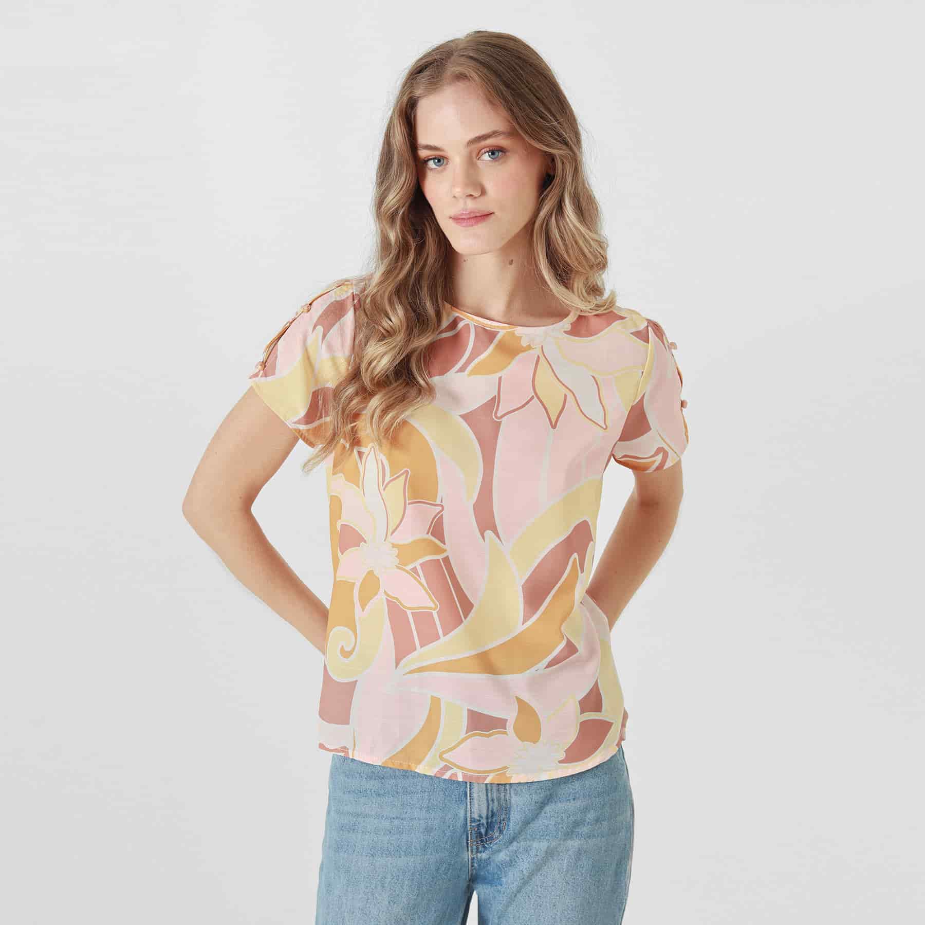 Blusa Cuello Redondo Manga Corta - miniatura 3