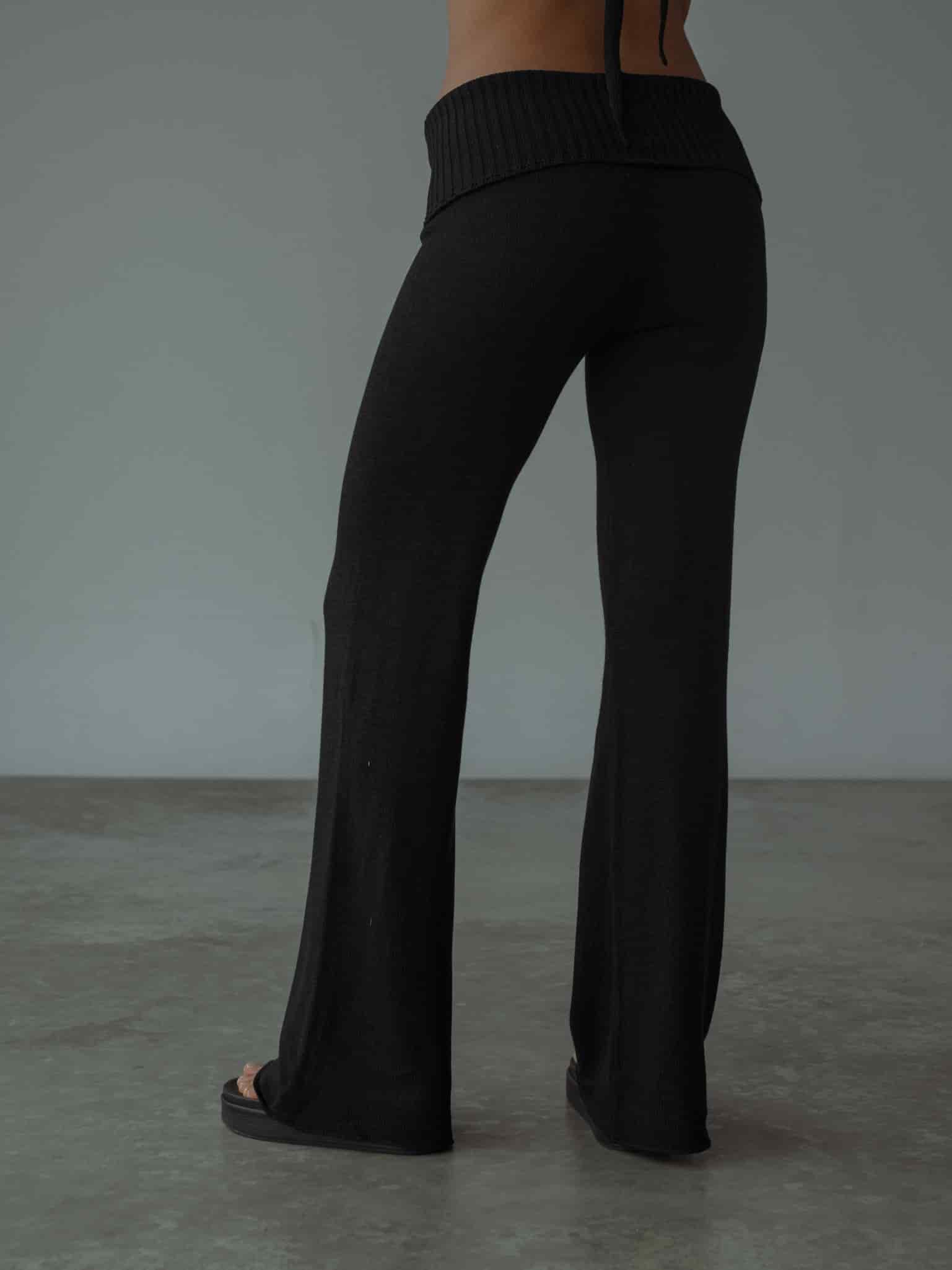 KNIT FLARE PANT - BLACK - miniatura 11