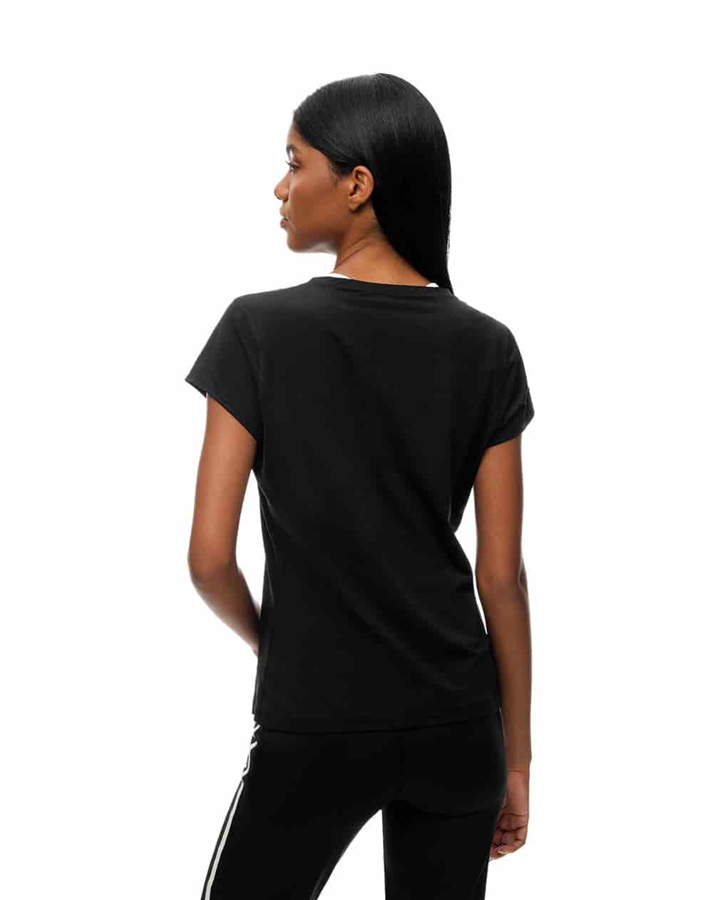 Camiseta deportiva secado rápido negra mujer - miniatura 10