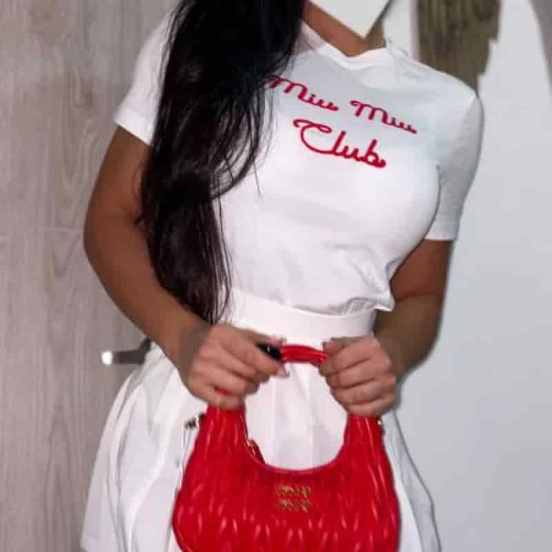 CAMISA MIU MIU LETRA ROJA - miniatura 2