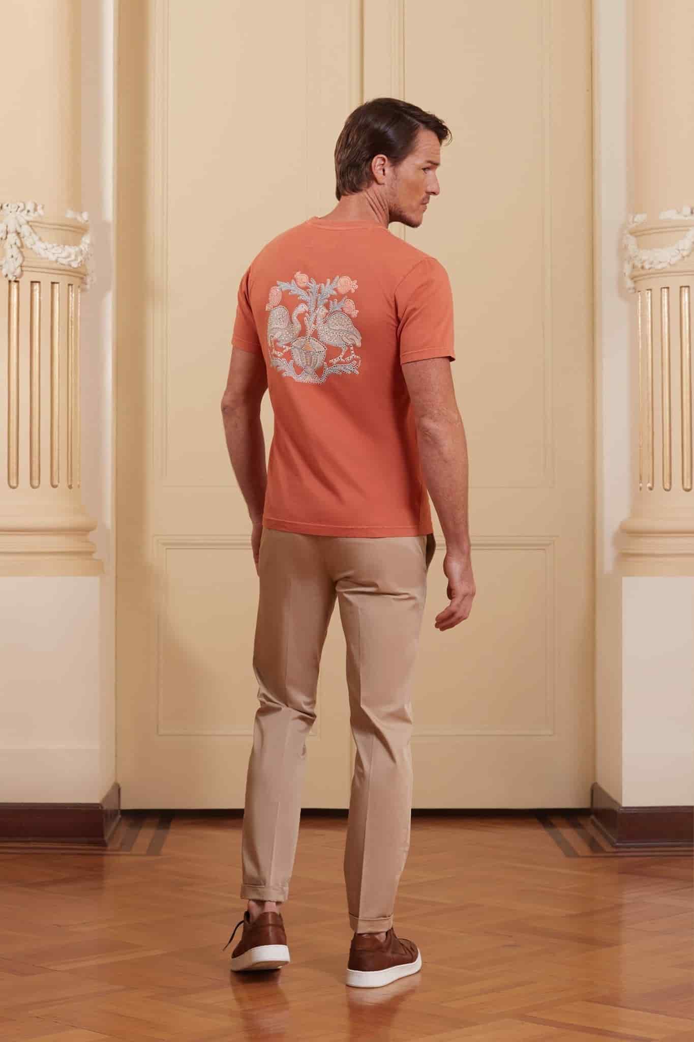 Men's cotton t-shirt orange musas - miniatura 3
