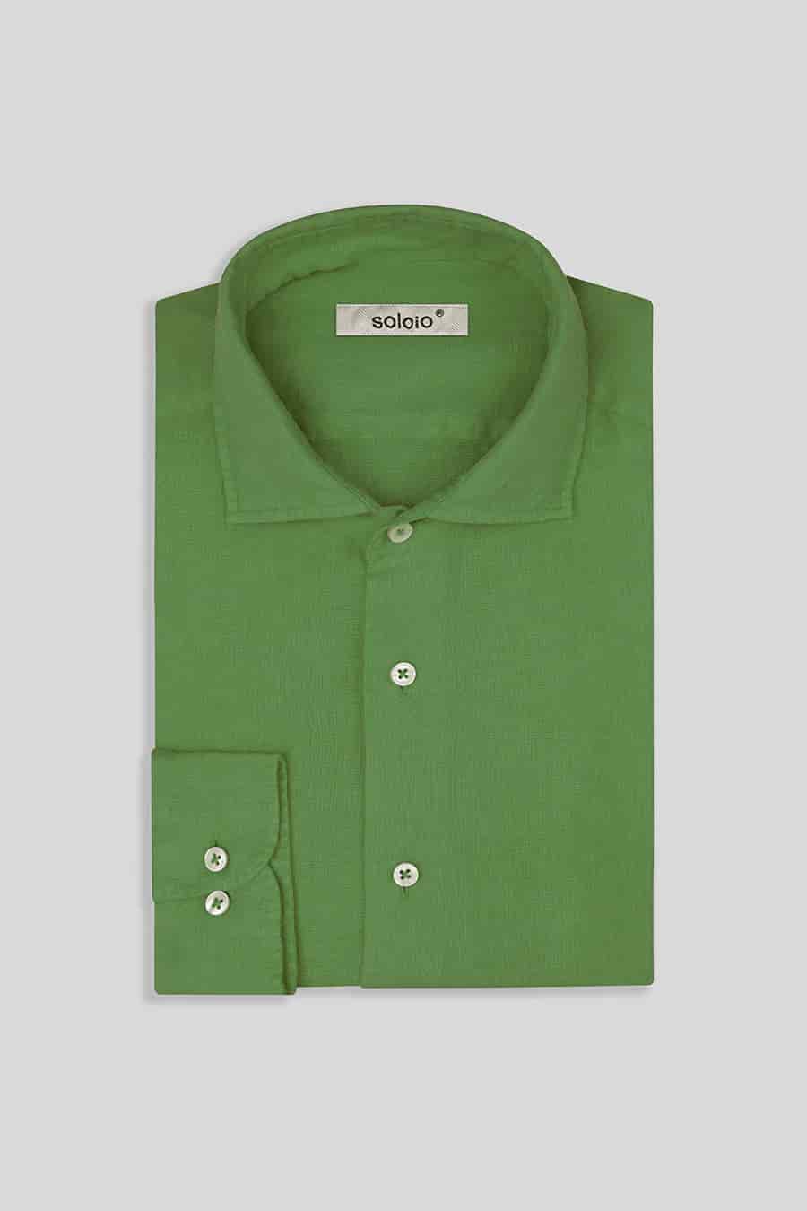 Men’s linen shirt forest green - miniatura 4