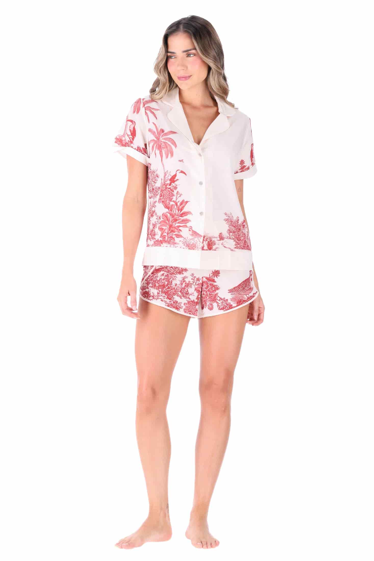 PIJAMA SHORT ELLIPSE ECOS ESTAMPADO - miniatura 1