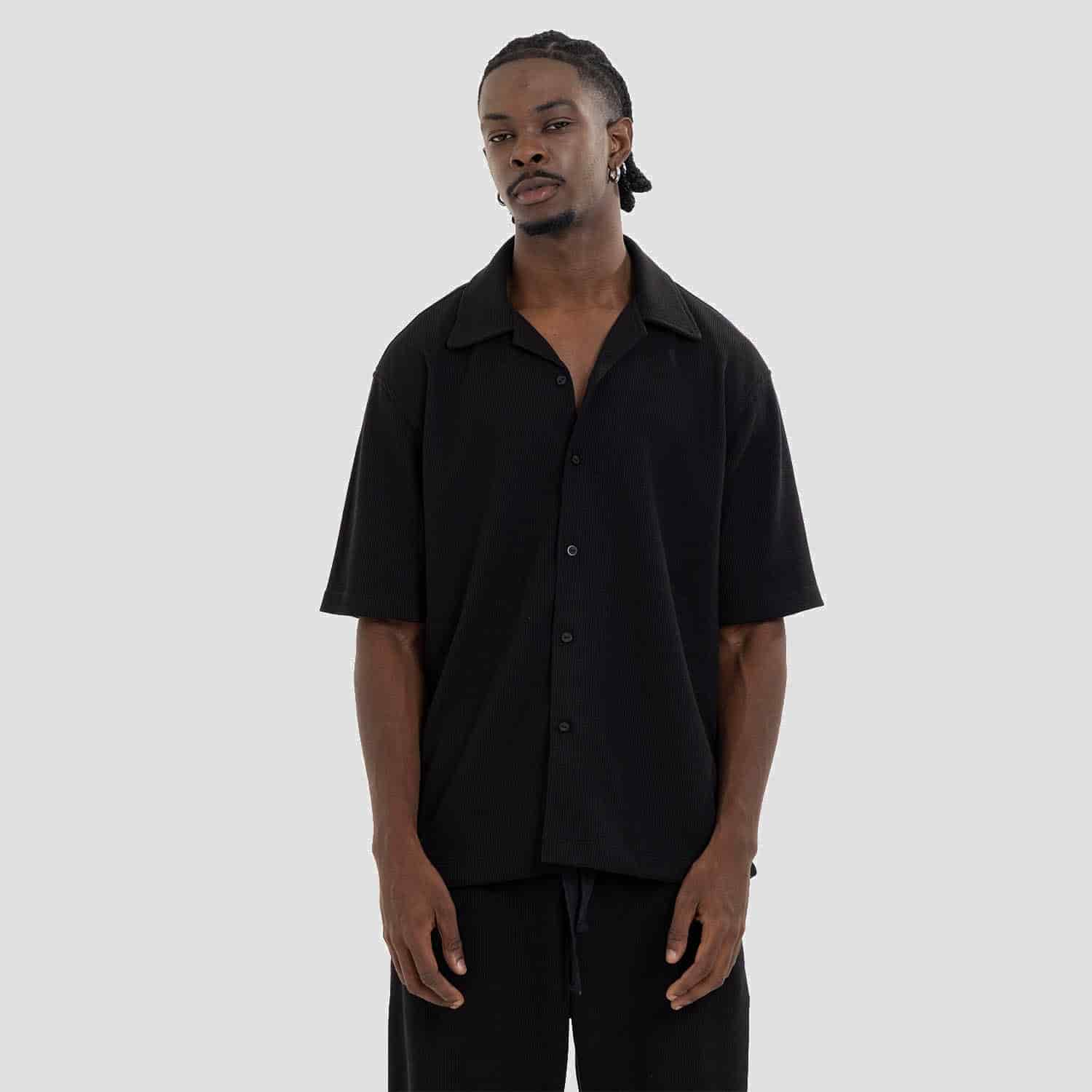 Relaxed Short Sleeve Shirt Black - miniatura 2